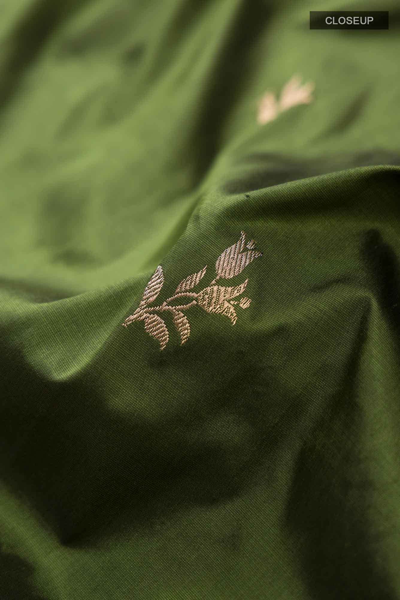 Green Banarasi Katan Silk Saree