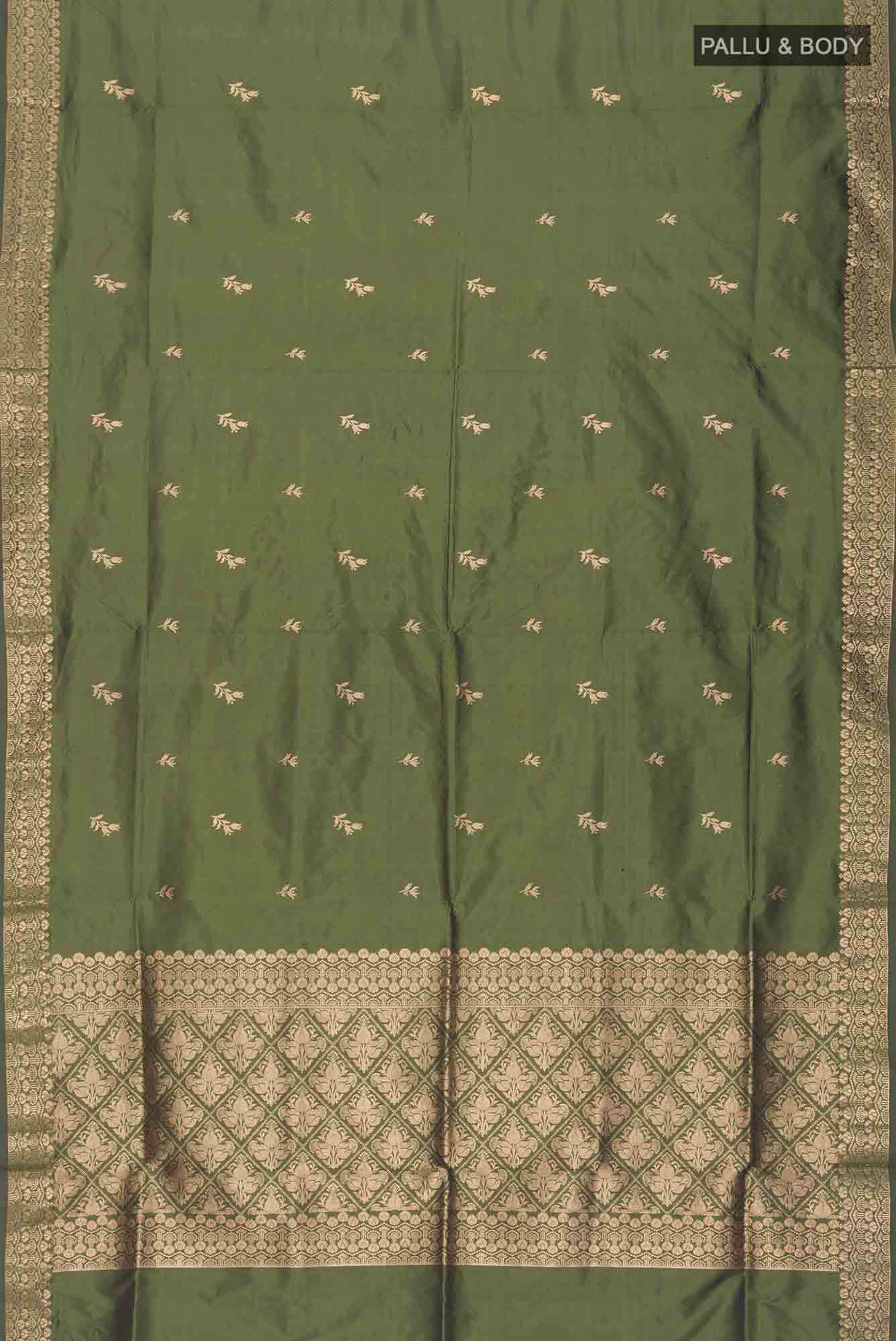 Green Banarasi Katan Silk Saree