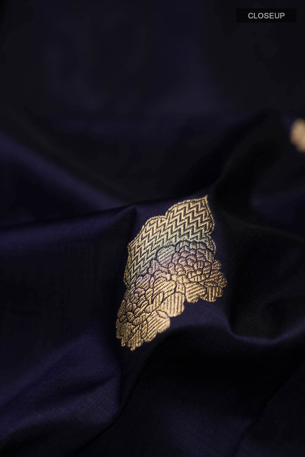 Navy Blue Banarasi Katan Silk Saree