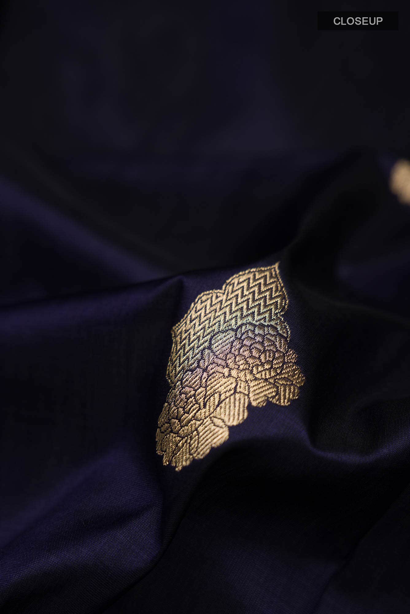 Navy Blue Banarasi Katan Silk Saree