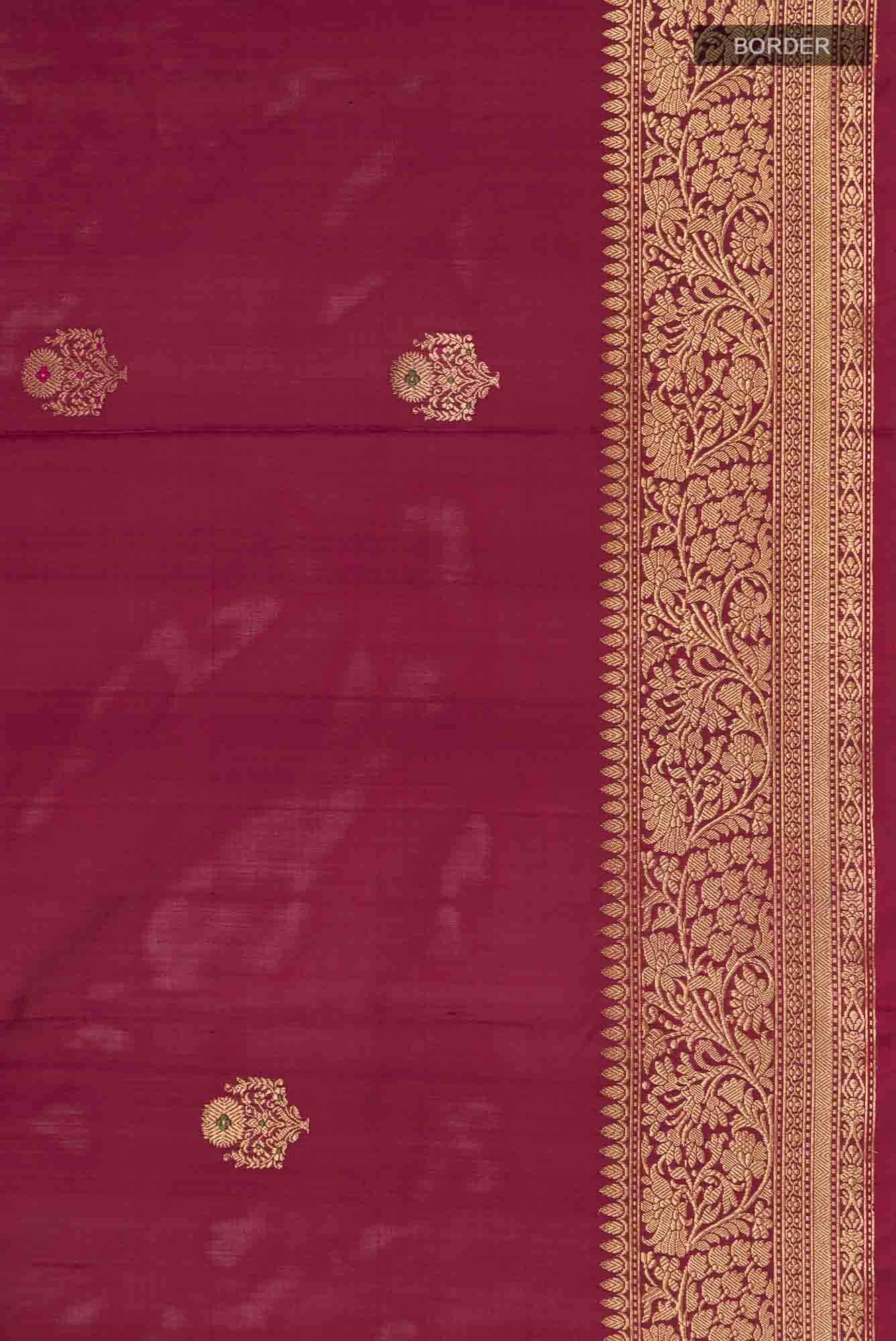 Maroon Banarasi Katan Silk Saree