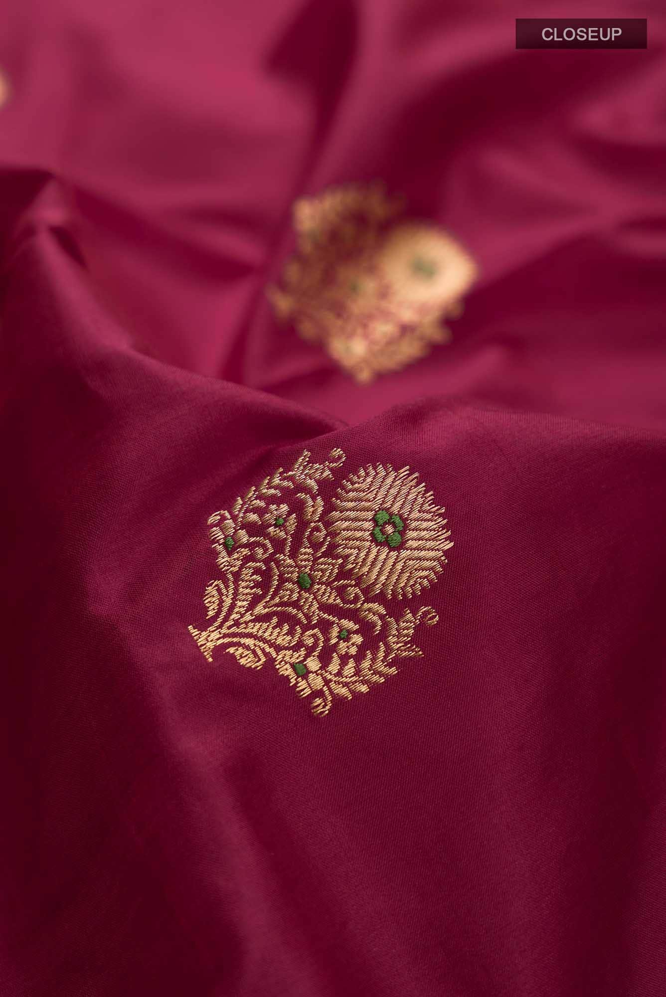 Maroon Banarasi Katan Silk Saree