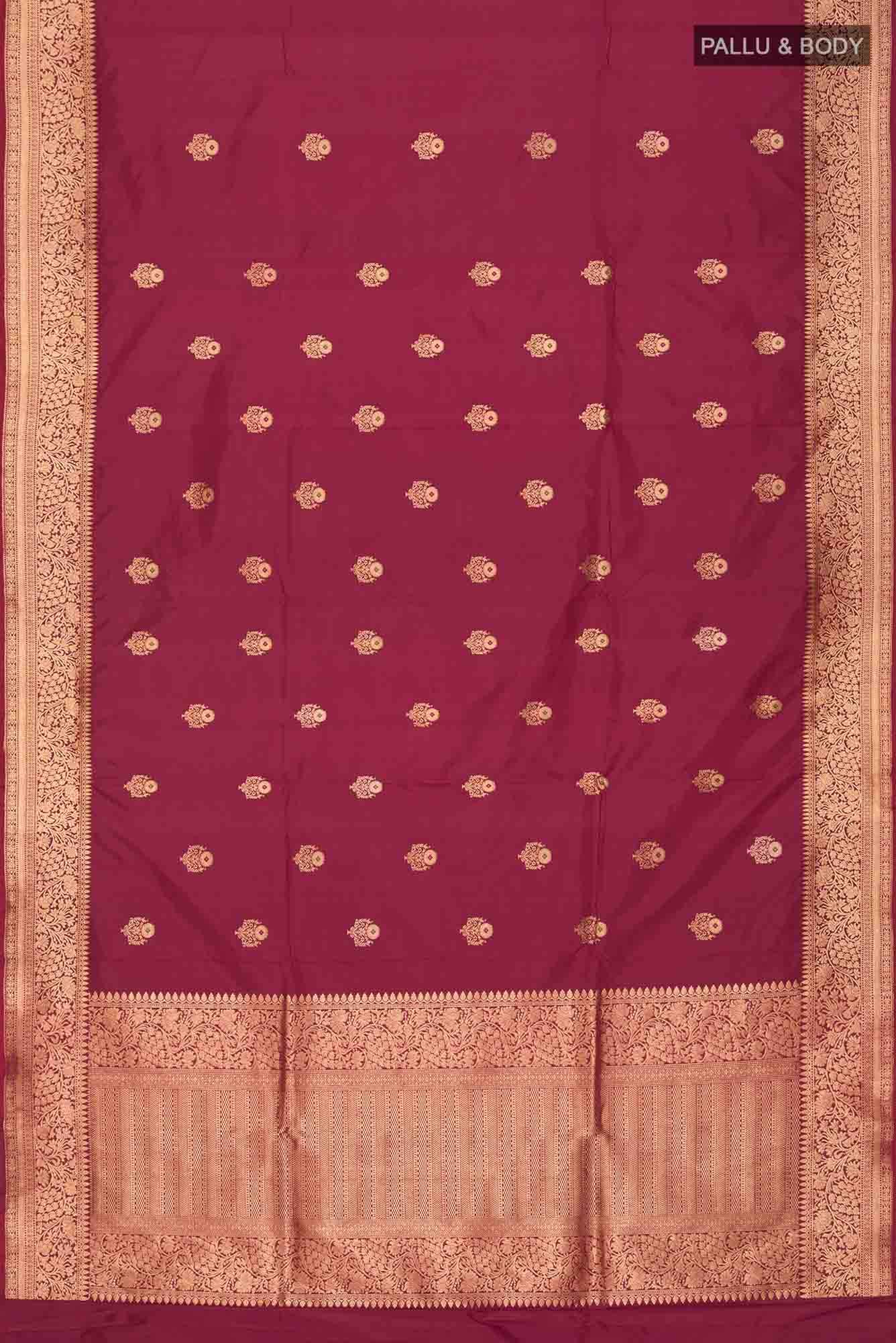 Maroon Banarasi Katan Silk Saree