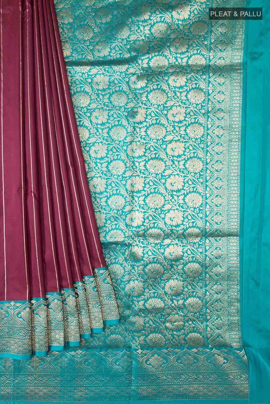 Maroon Banarasi Katan Silk Saree