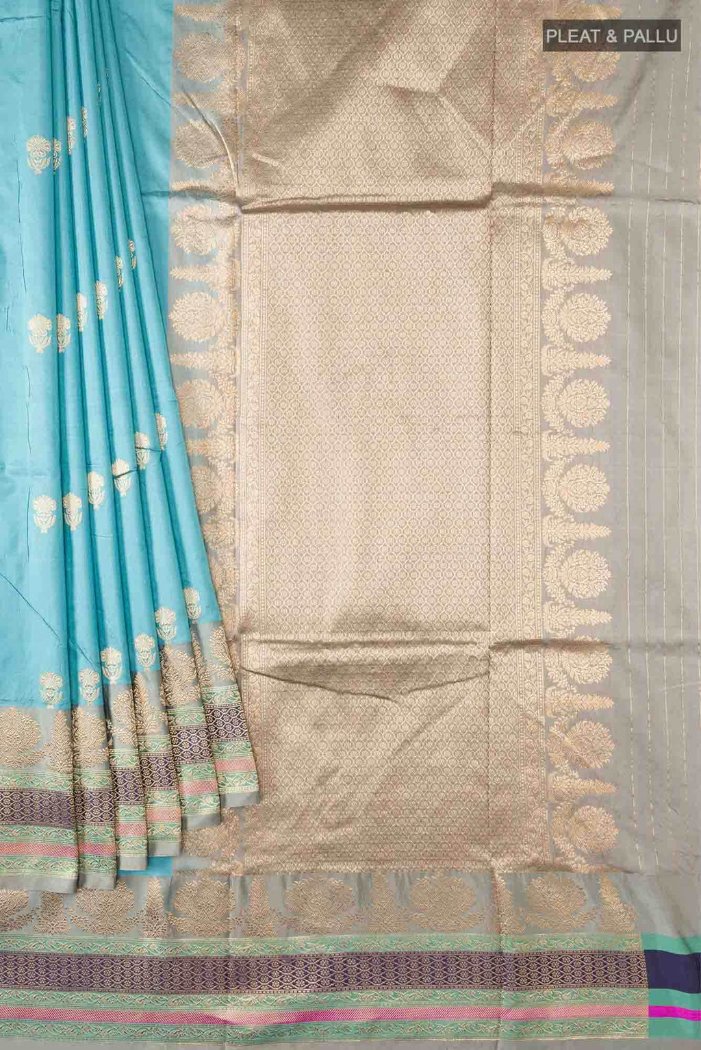 Blue Banarasi Katan Silk Saree