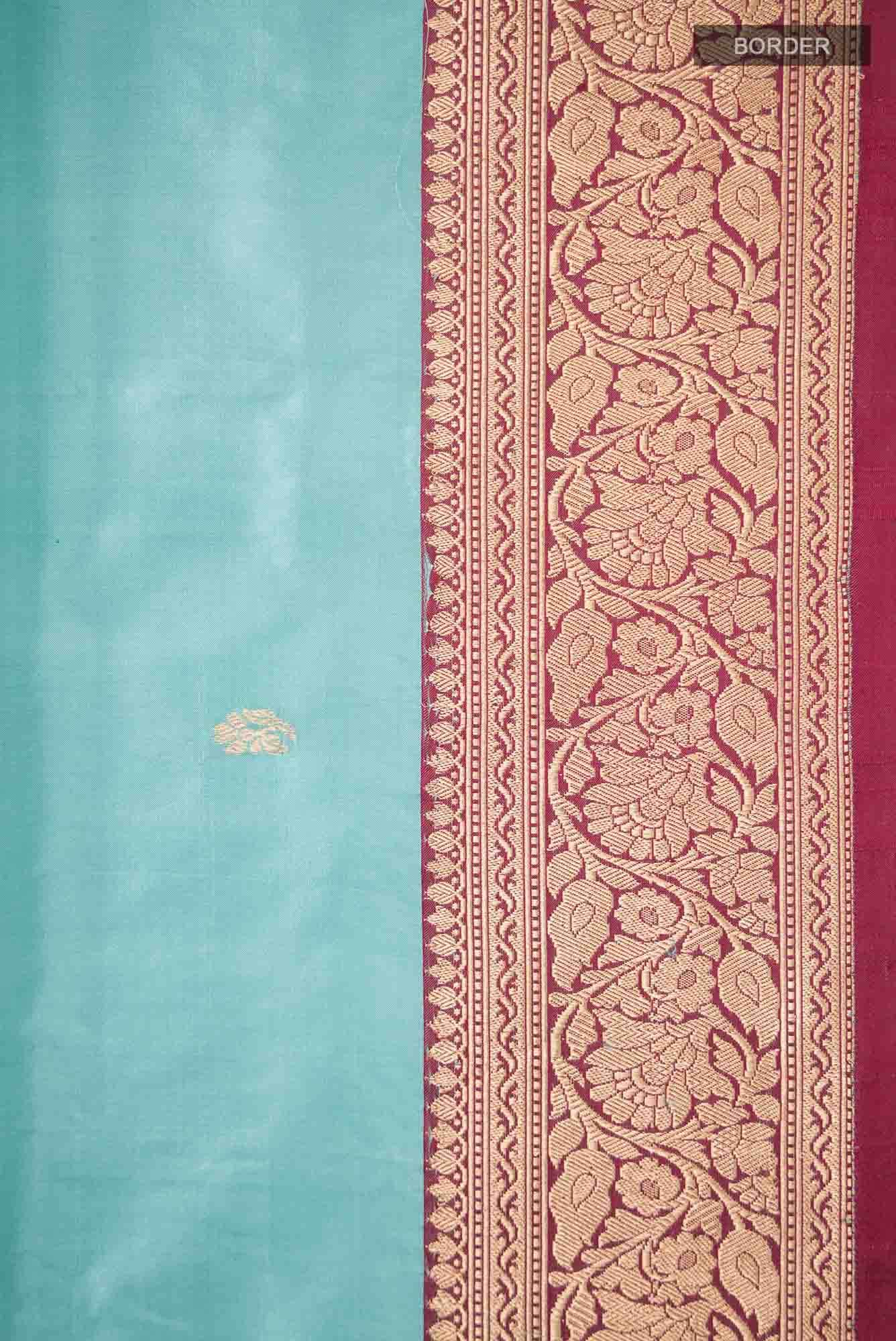 Blue Banarasi Katan Silk Saree