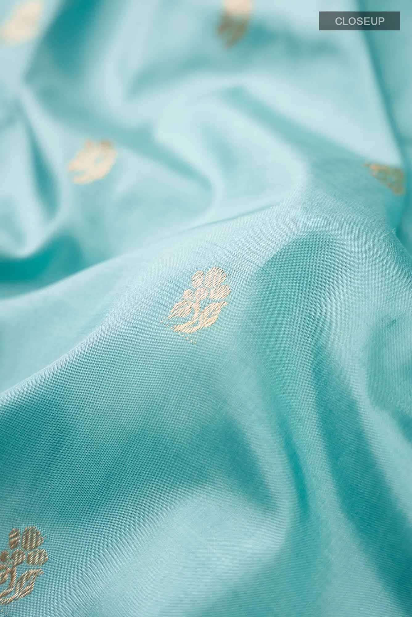 Blue Banarasi Katan Silk Saree