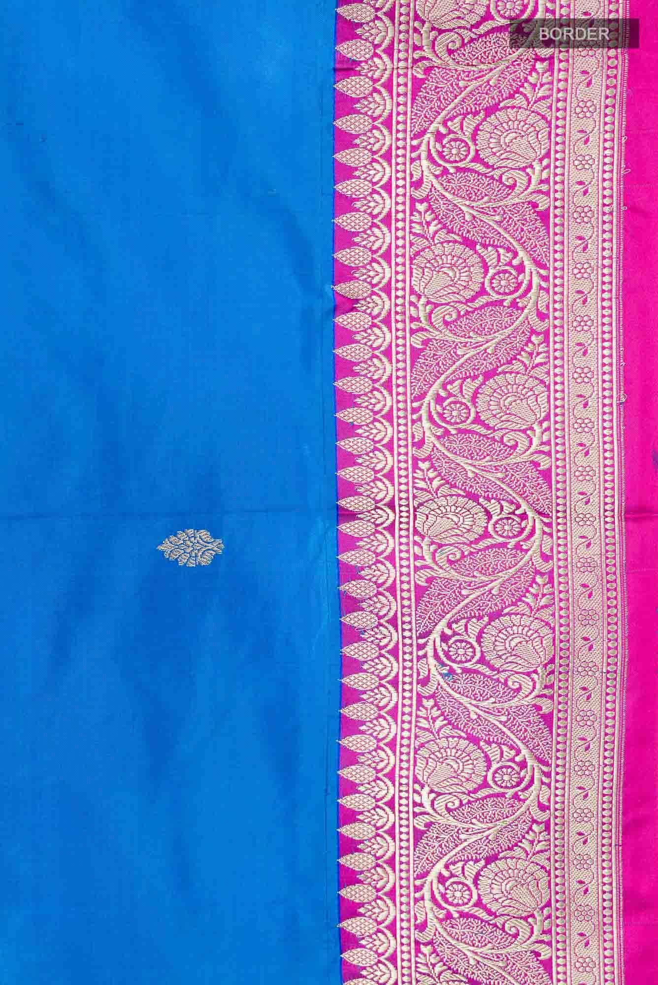 Blue Banarasi Katan Silk Saree