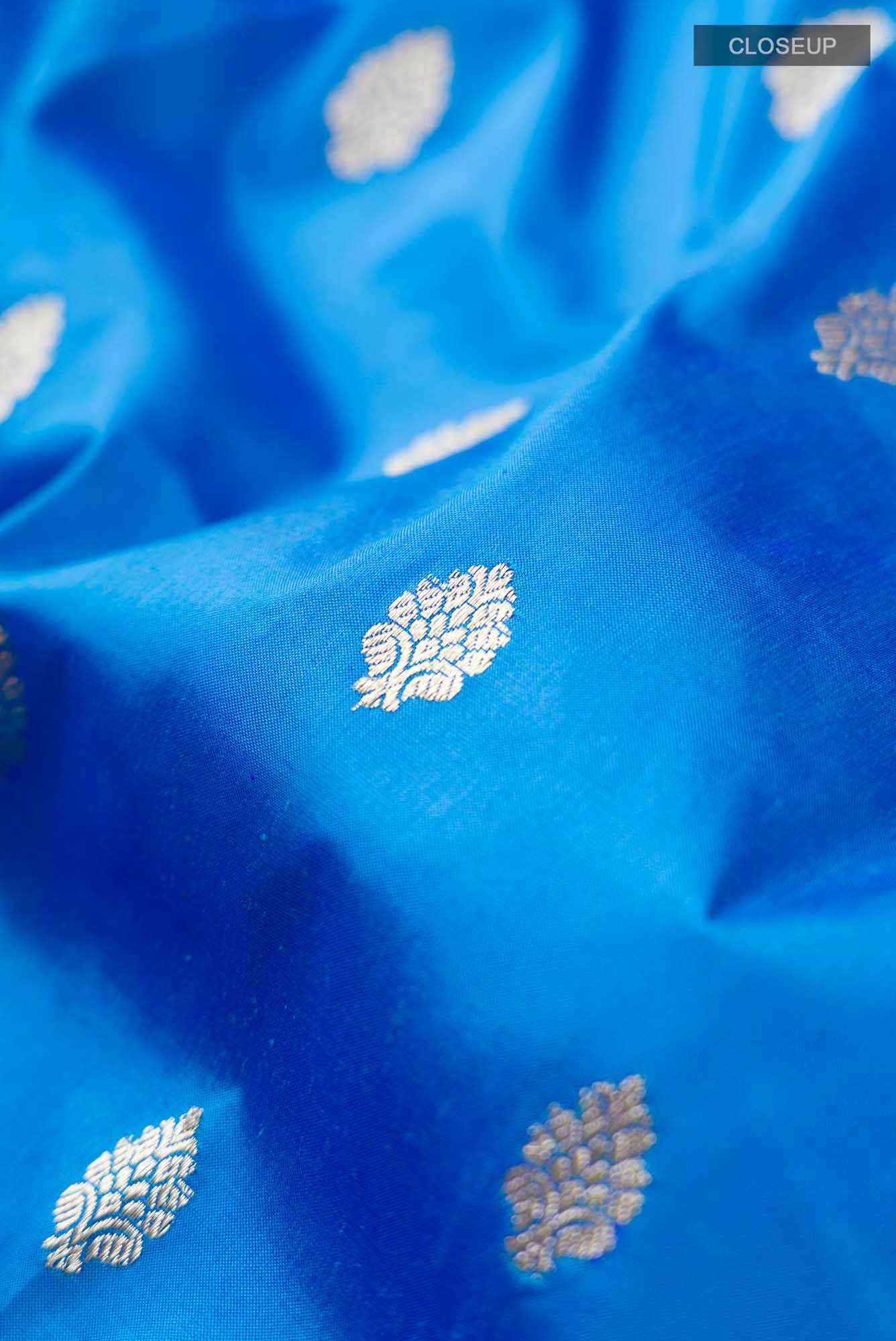 Blue Banarasi Katan Silk Saree