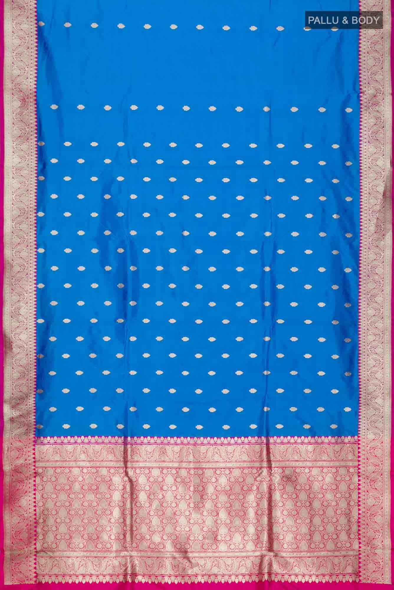 Blue Banarasi Katan Silk Saree