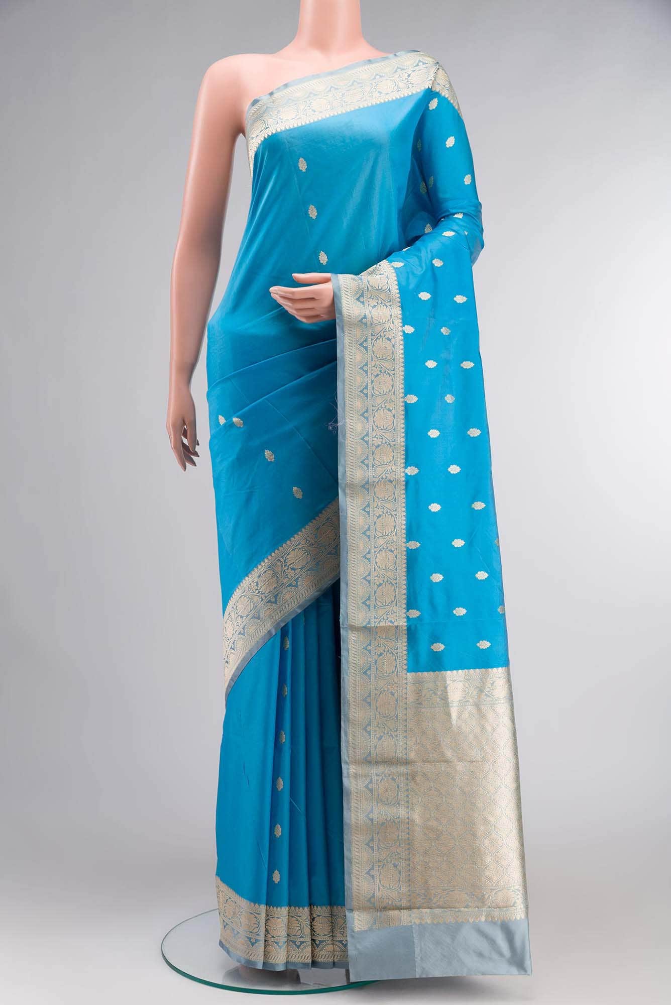 Blue Banarasi Silk Saree