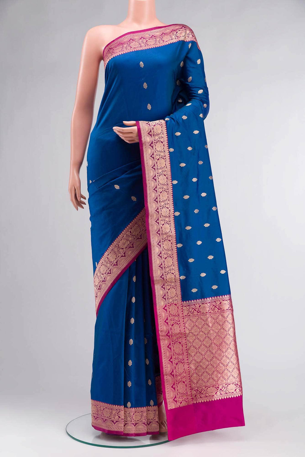 Blue Banarasi Katan Silk Saree