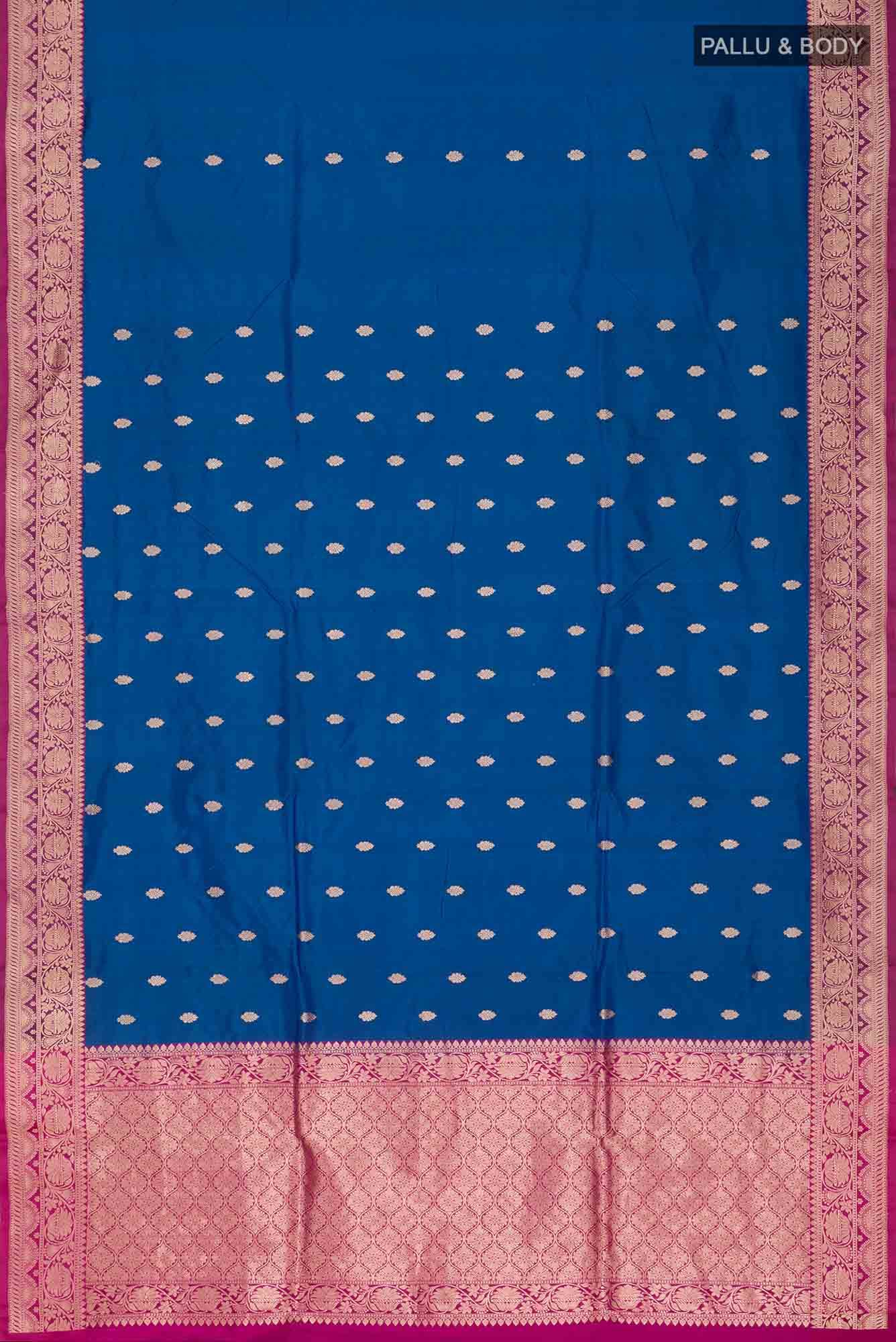 Blue Banarasi Katan Silk Saree