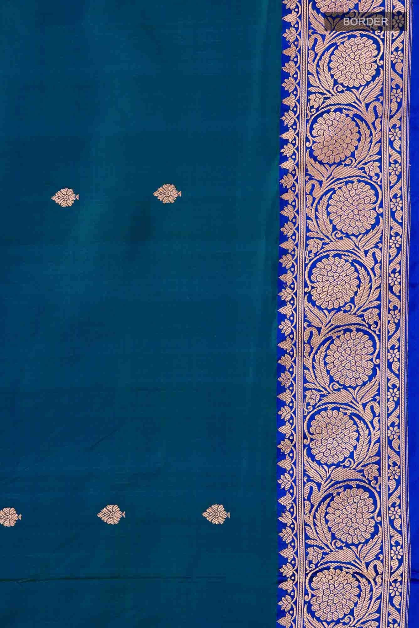 Blue Banarasi Katan Silk Saree
