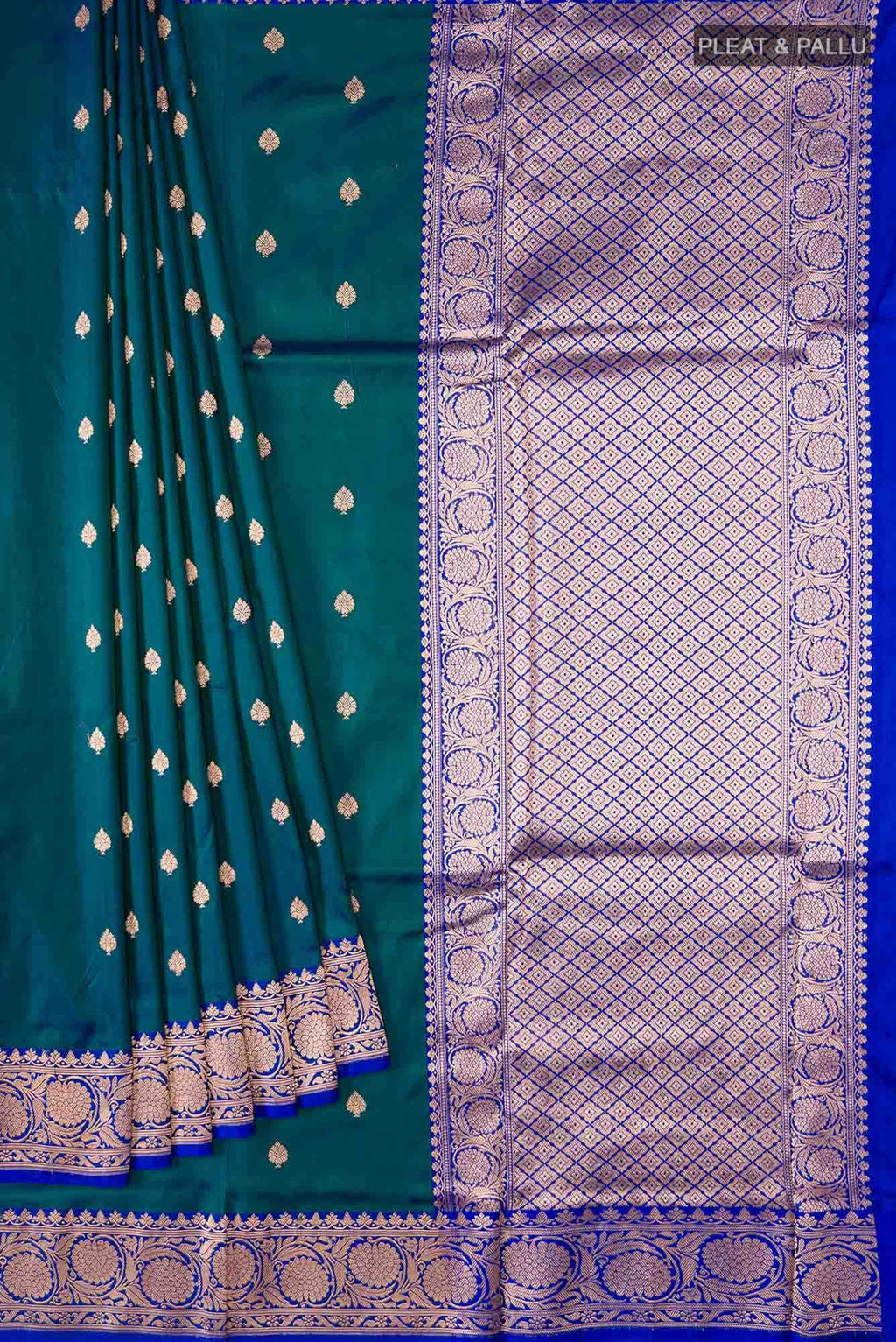 Blue Banarasi Katan Silk Saree