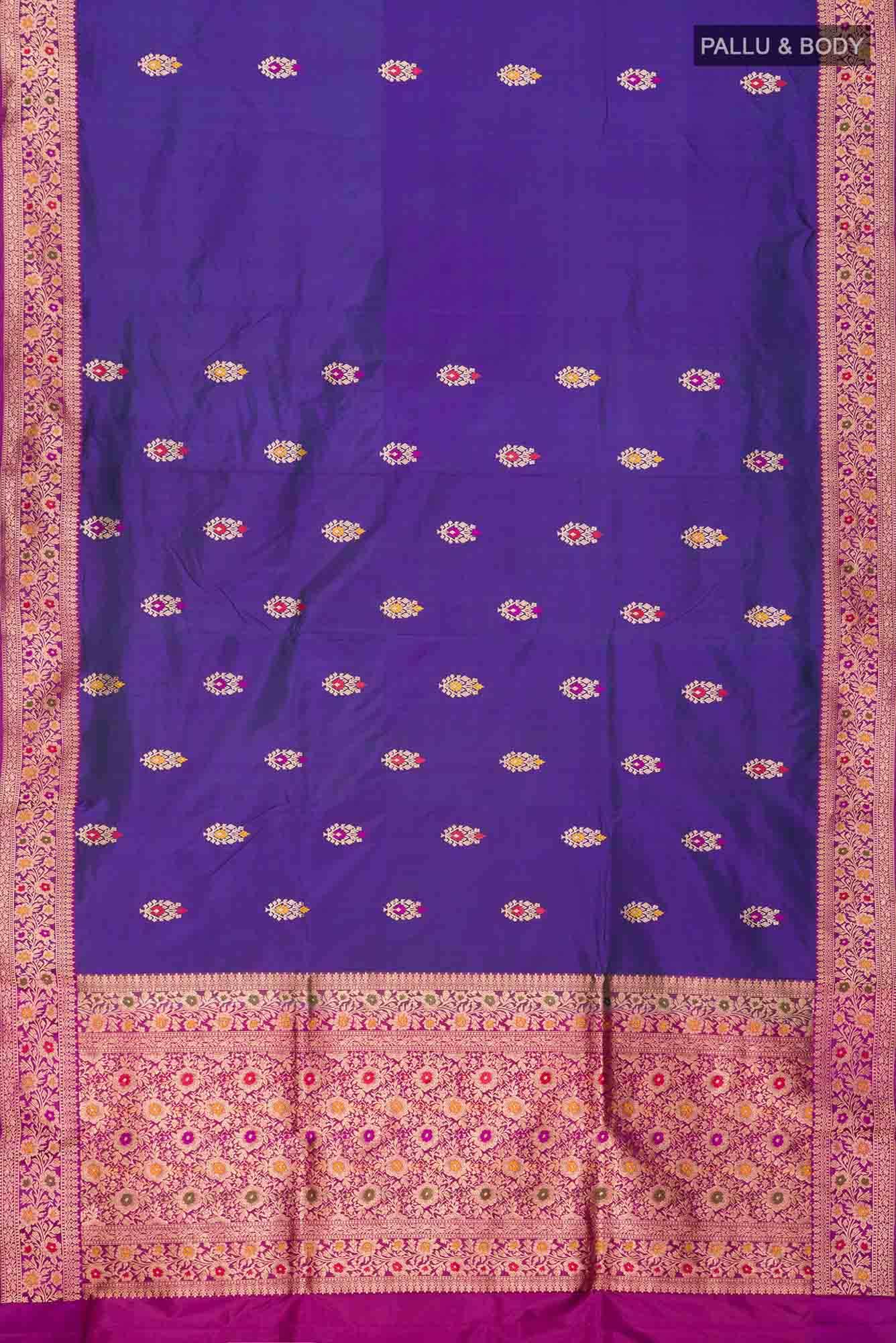 Blue Banarasi Katan Silk Saree