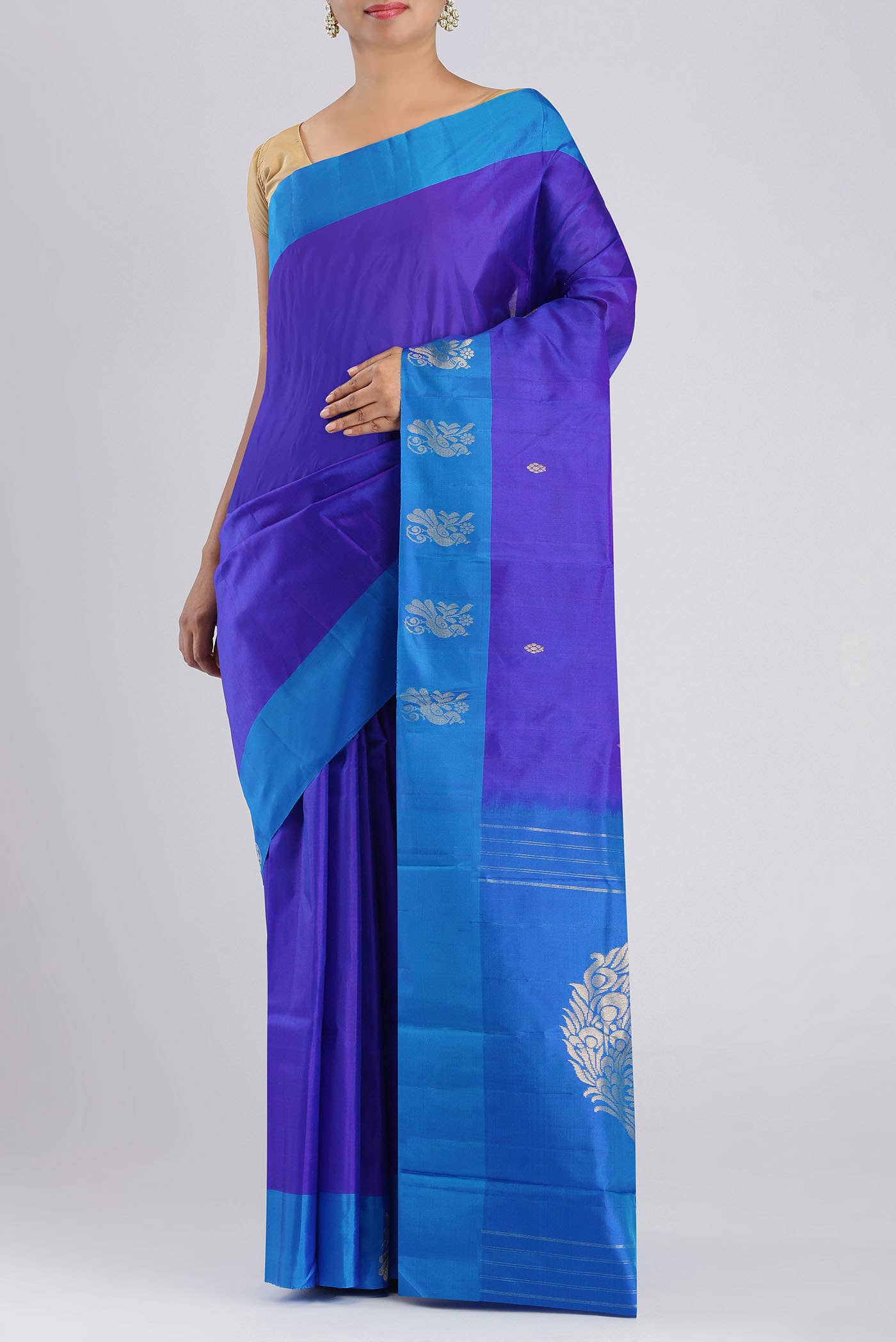 Blue Kanchipuram Silk Saree