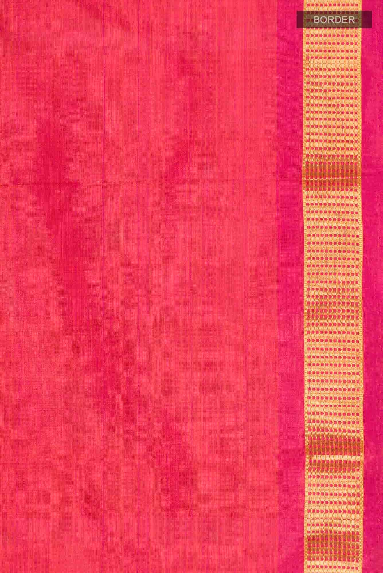Pink with Orange Dual Tone Kanchipuram Silk Saree