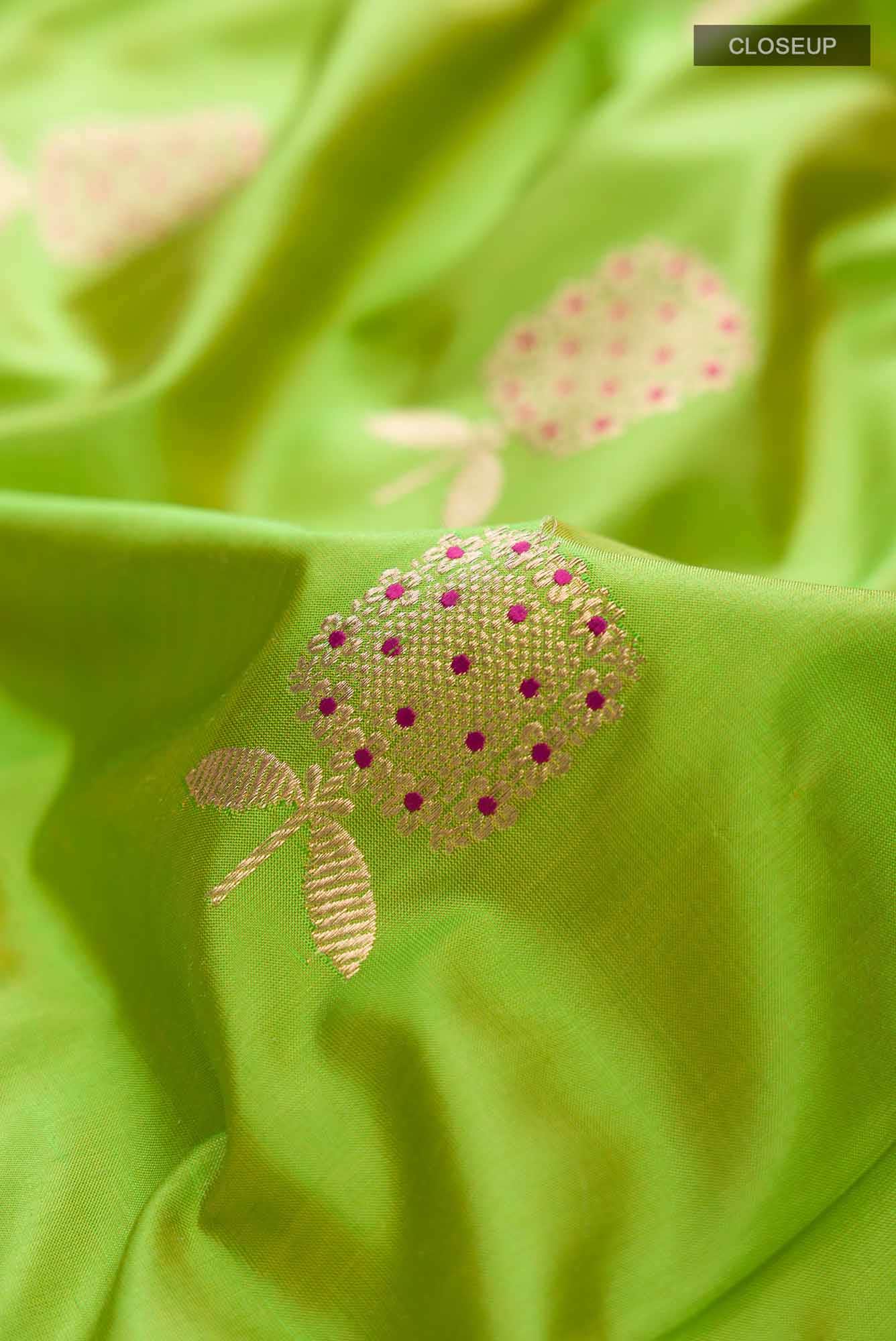 Green Banarasi Katan Silk Saree