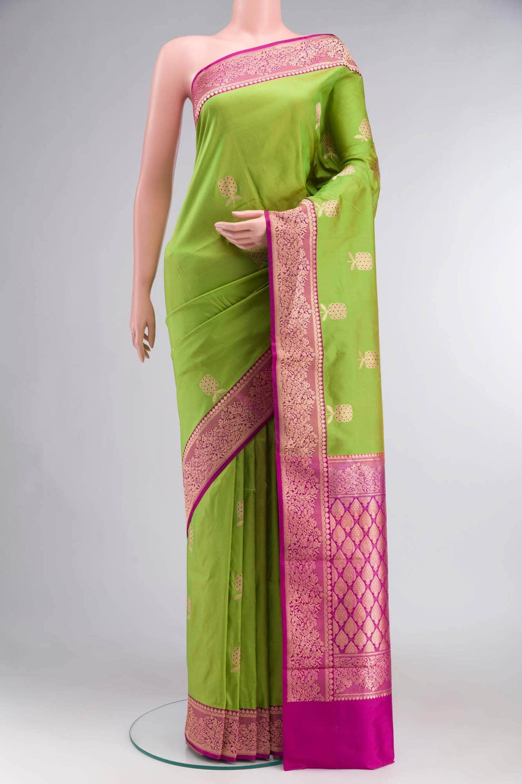 Green Banarasi Katan Silk Saree