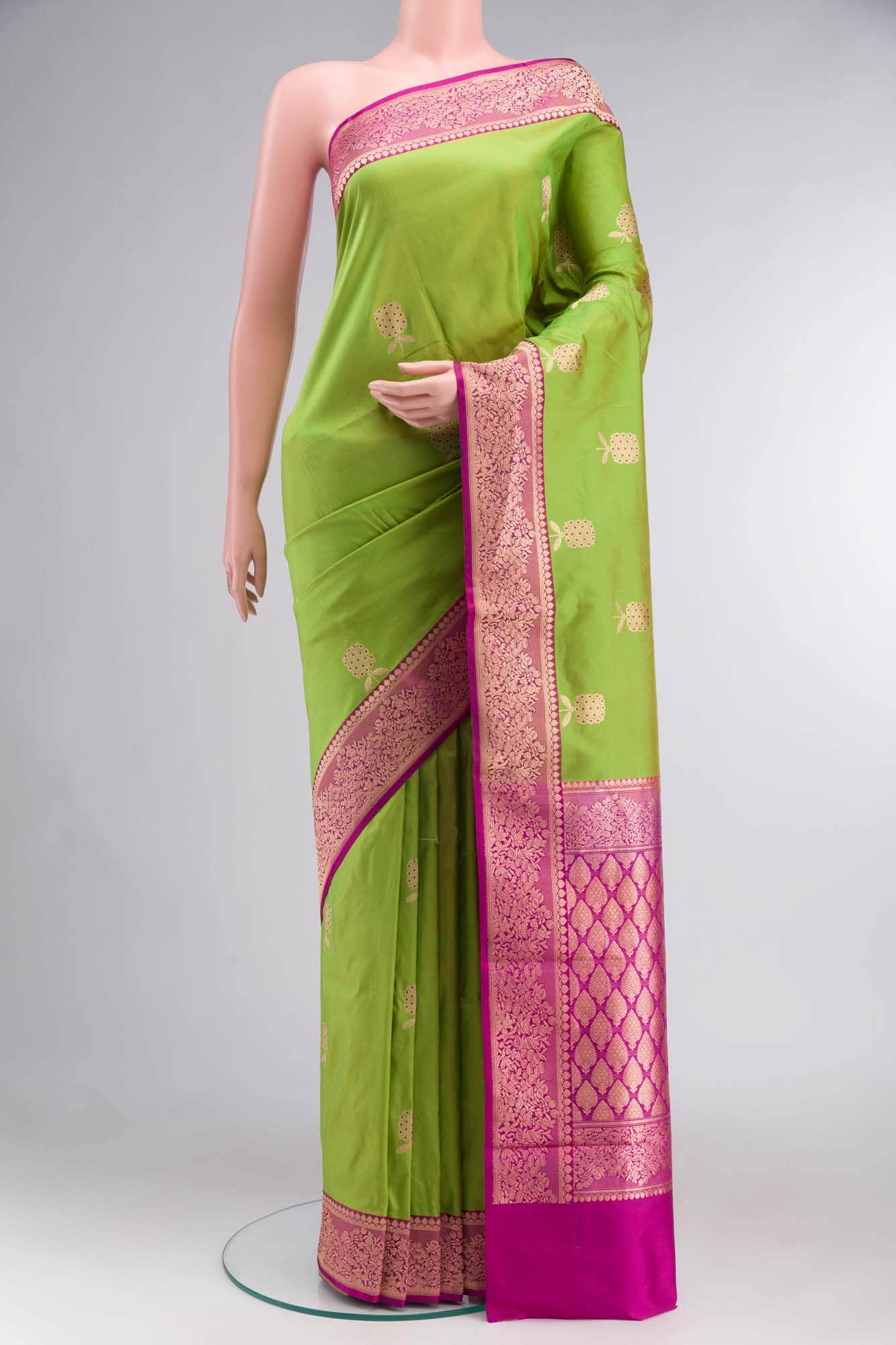 Green Banarasi Katan Silk Saree