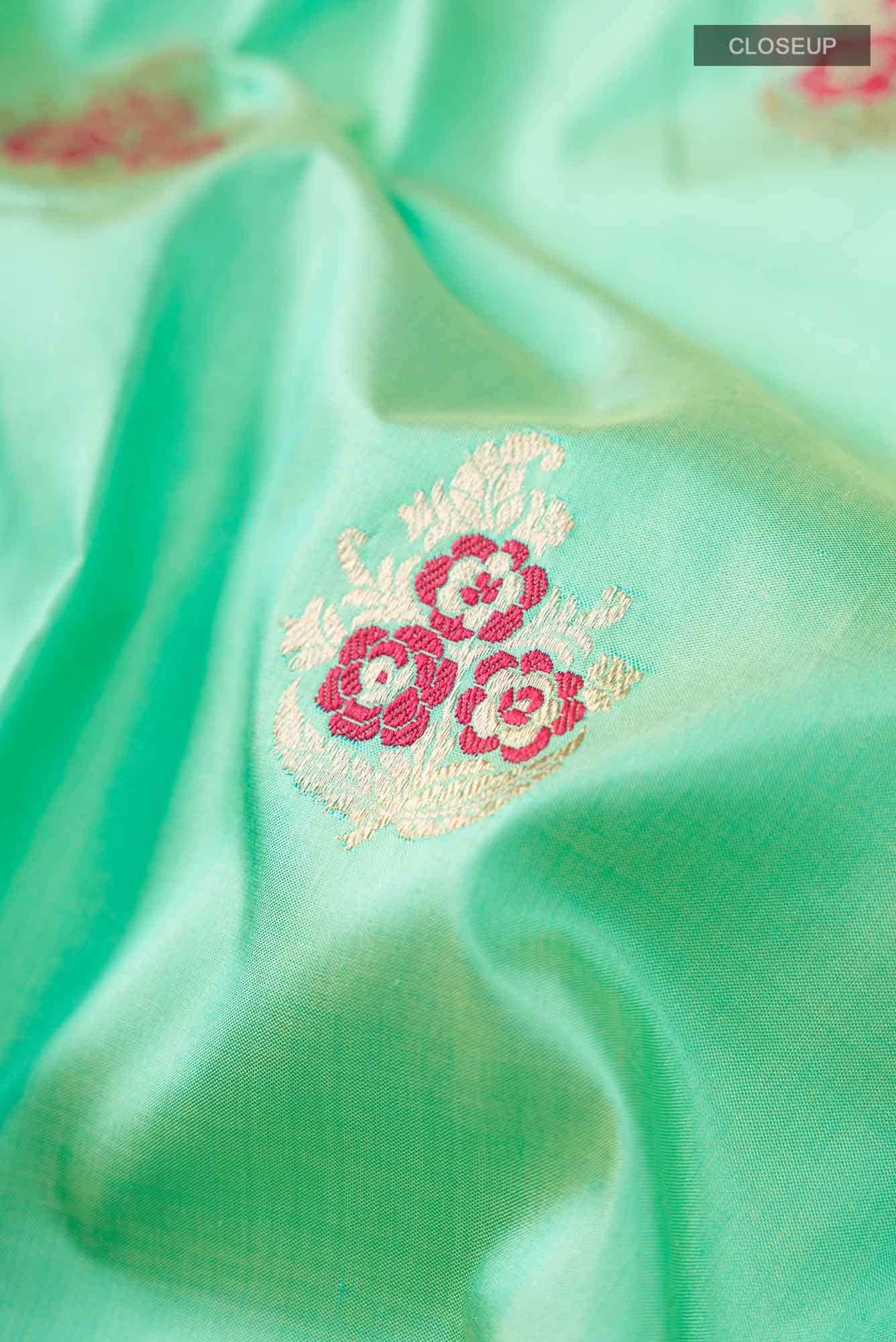 Green Banarasi Katan Silk Saree