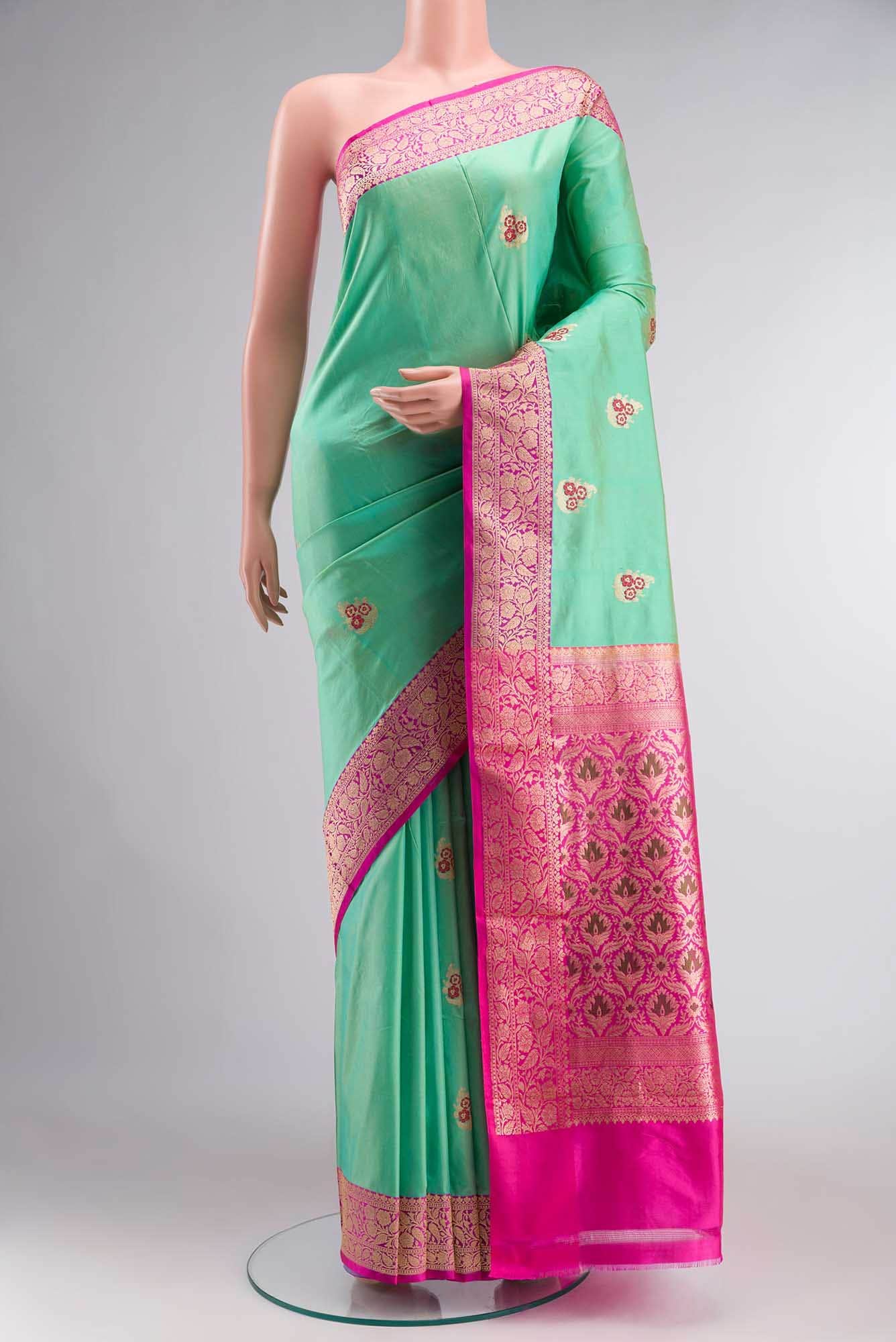 Green Banarasi Katan Silk Saree