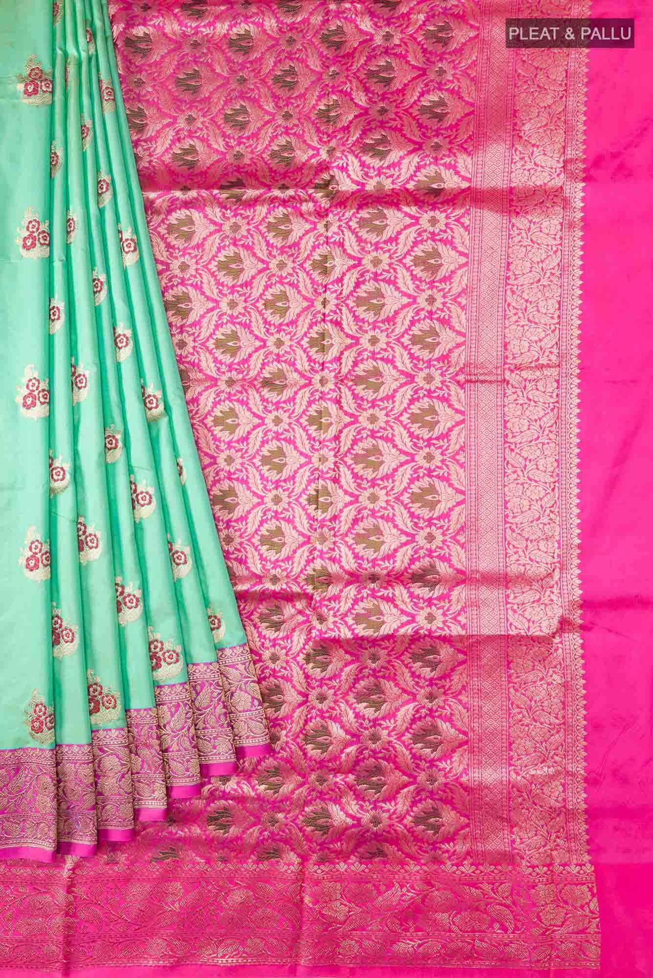 Green Banarasi Katan Silk Saree