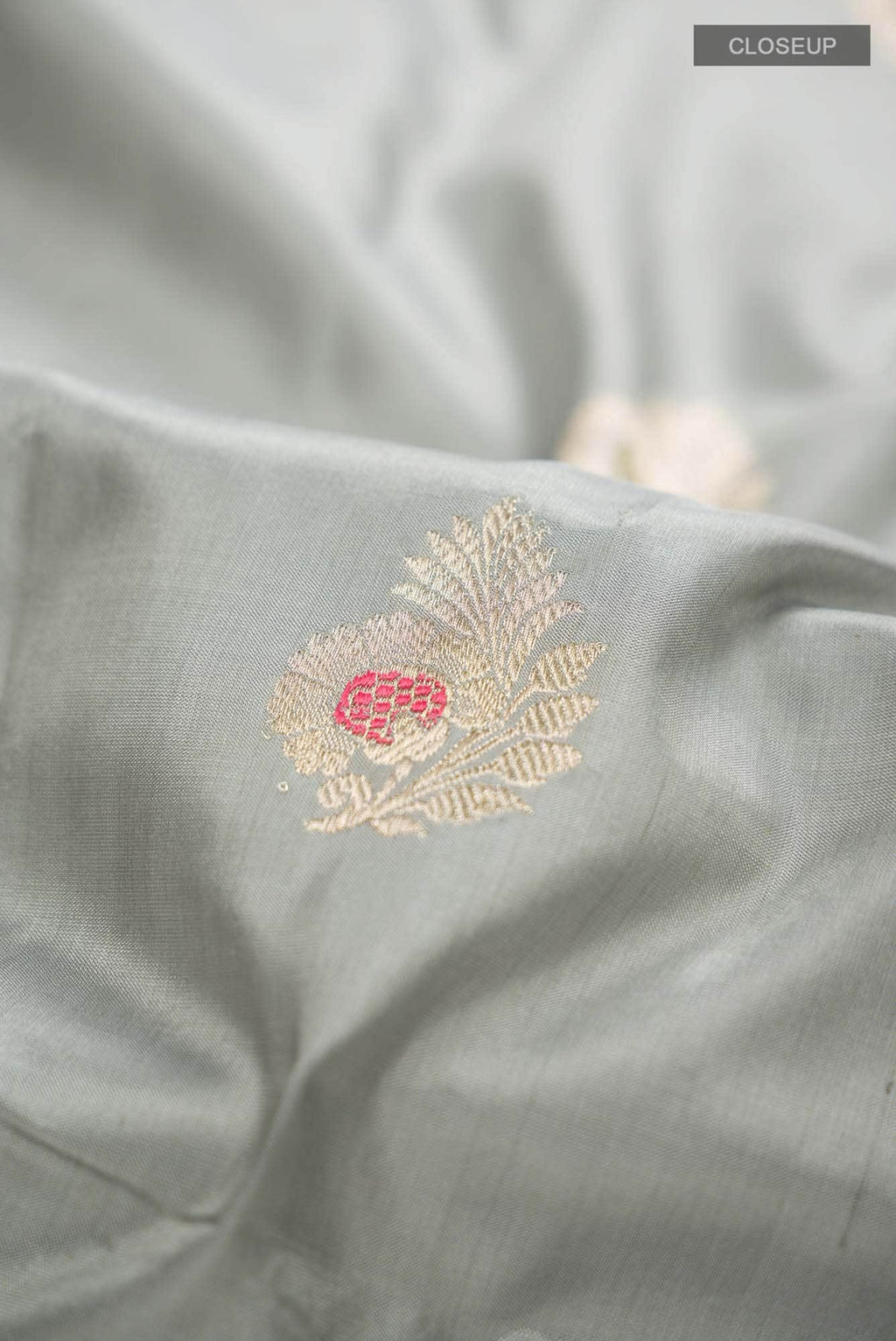 Grey Banarasi Katan Silk Saree