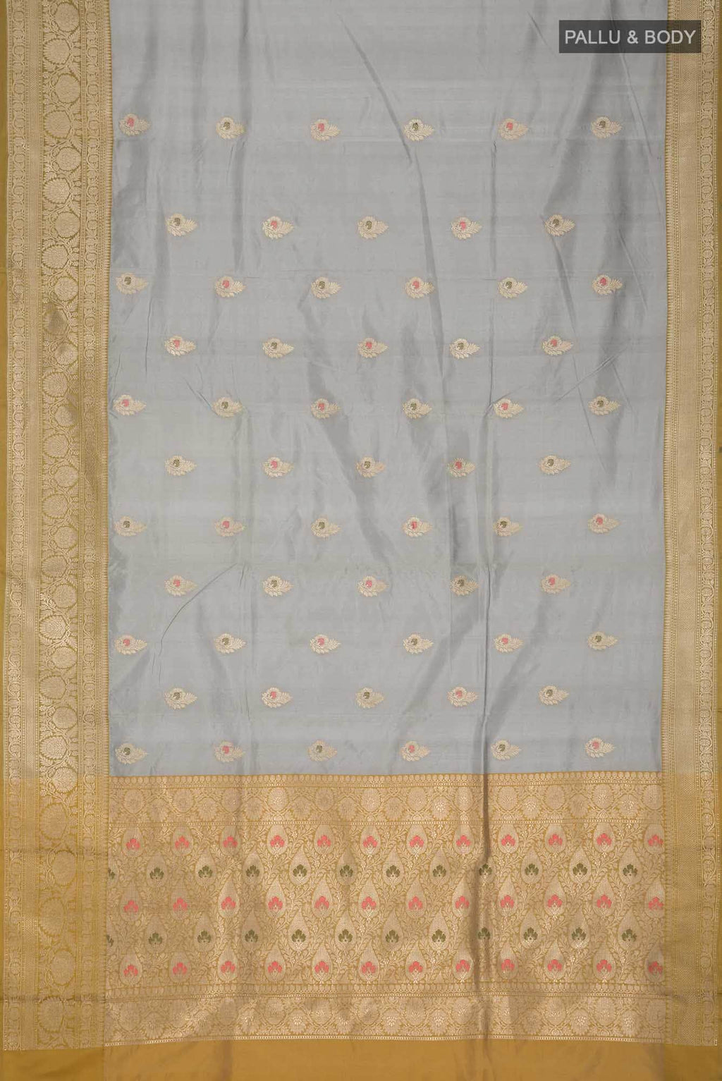 Grey Banarasi Katan Silk Saree