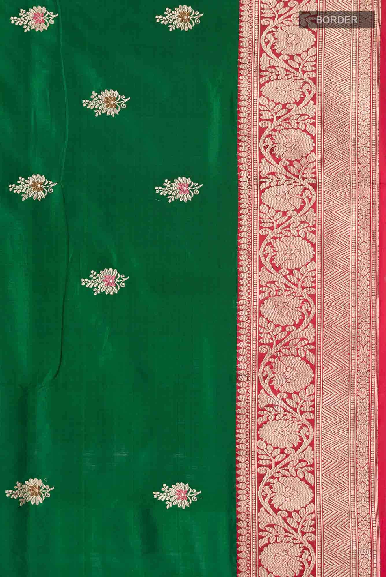 Green Banarasi Katan Silk Saree