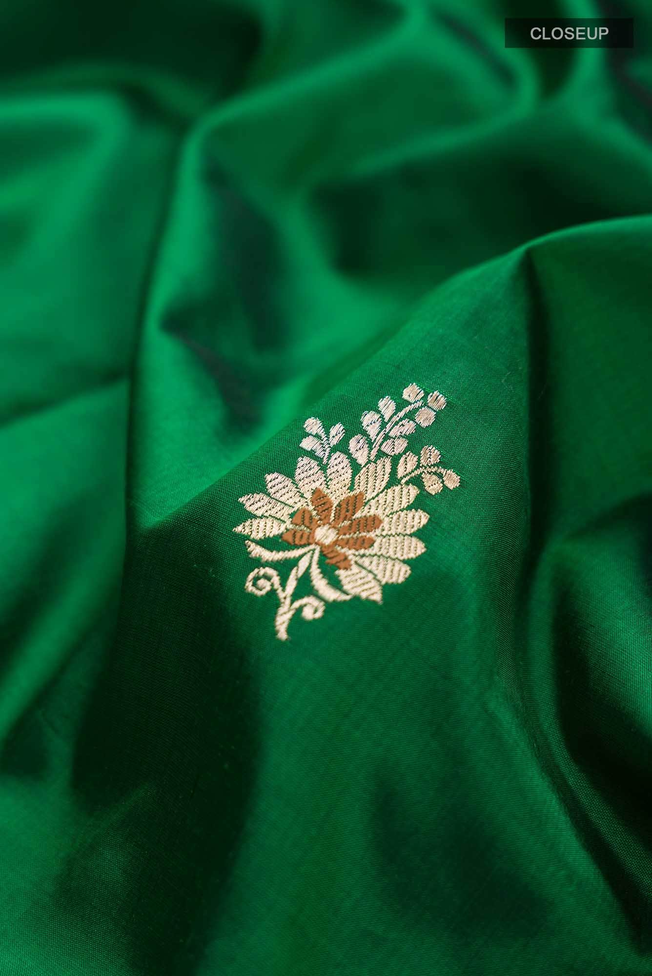 Green Banarasi Katan Silk Saree