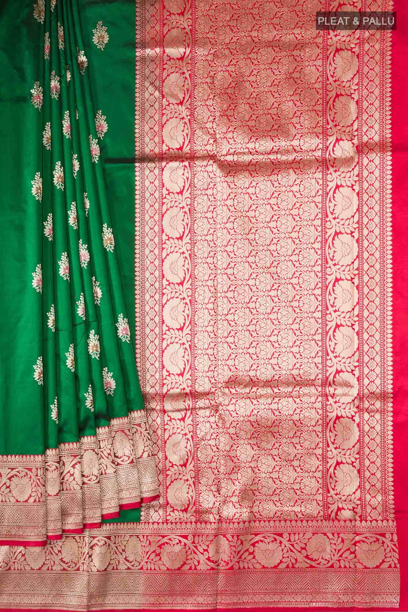 Green Banarasi Katan Silk Saree