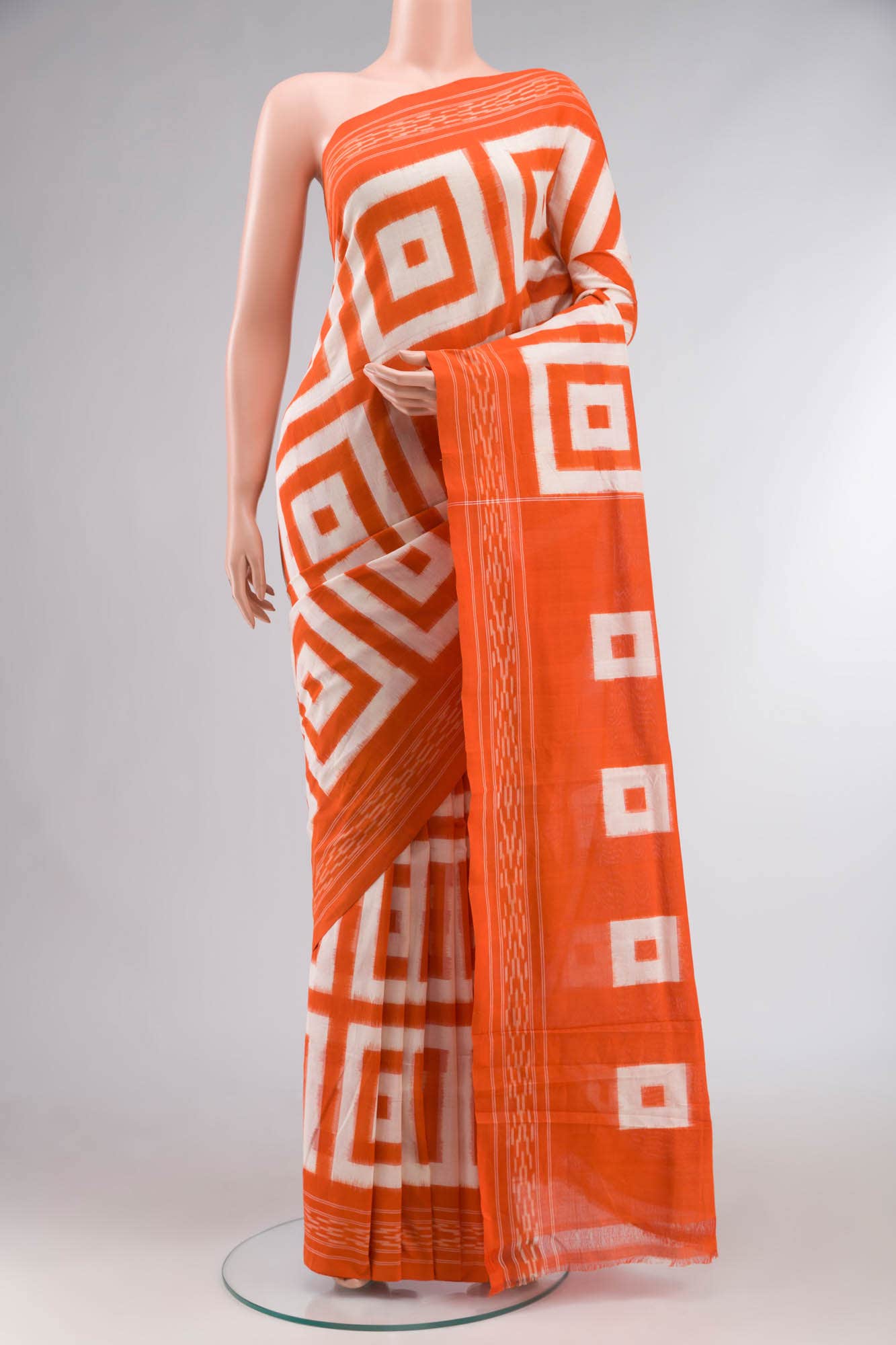 Cream Pochampally Cotton Saree