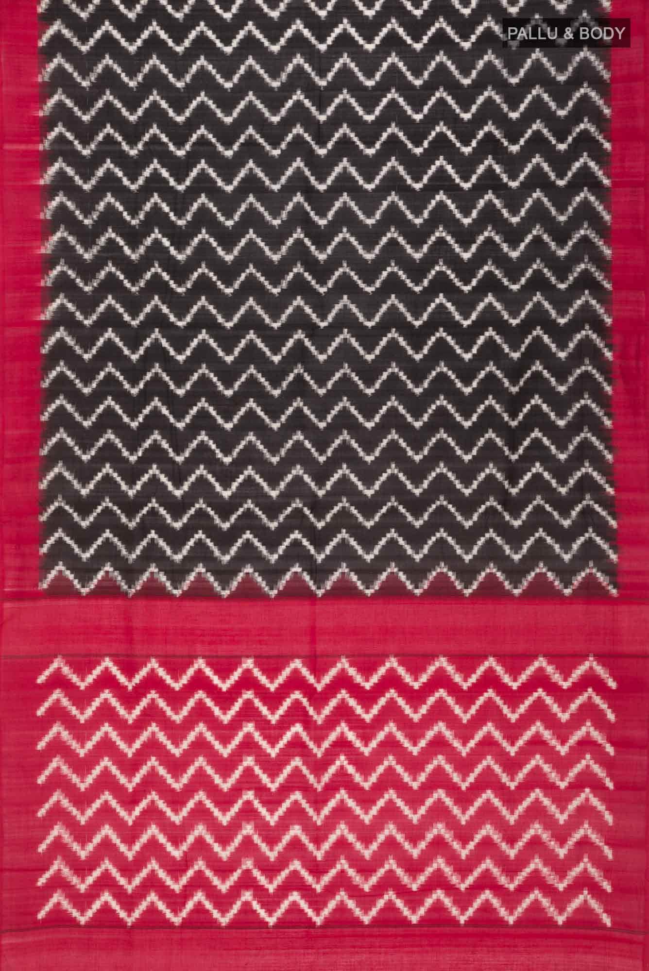 Black Pochampally Cotton Saree