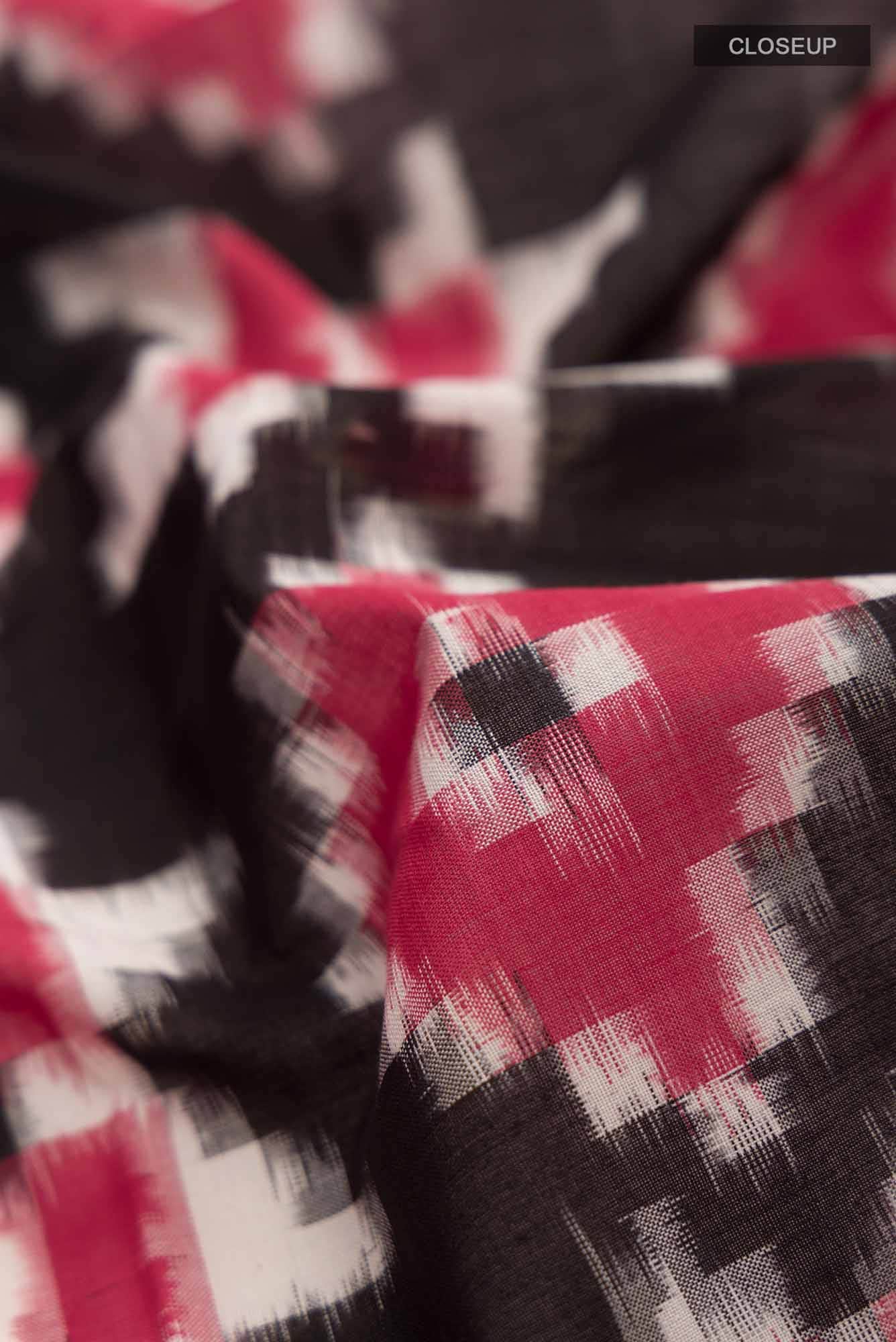 Black Pochampally Cotton Saree