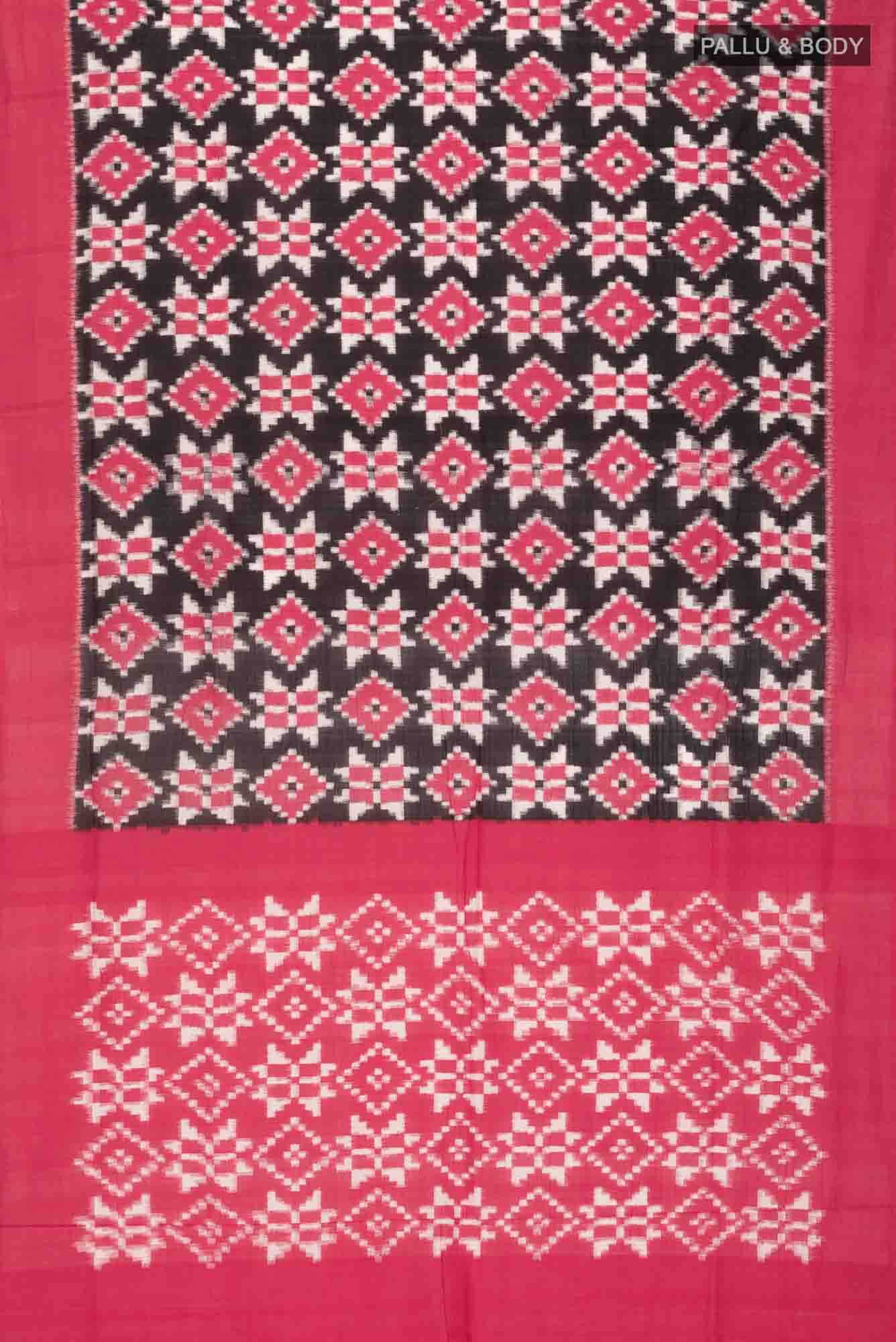 Black Pochampally Cotton Saree