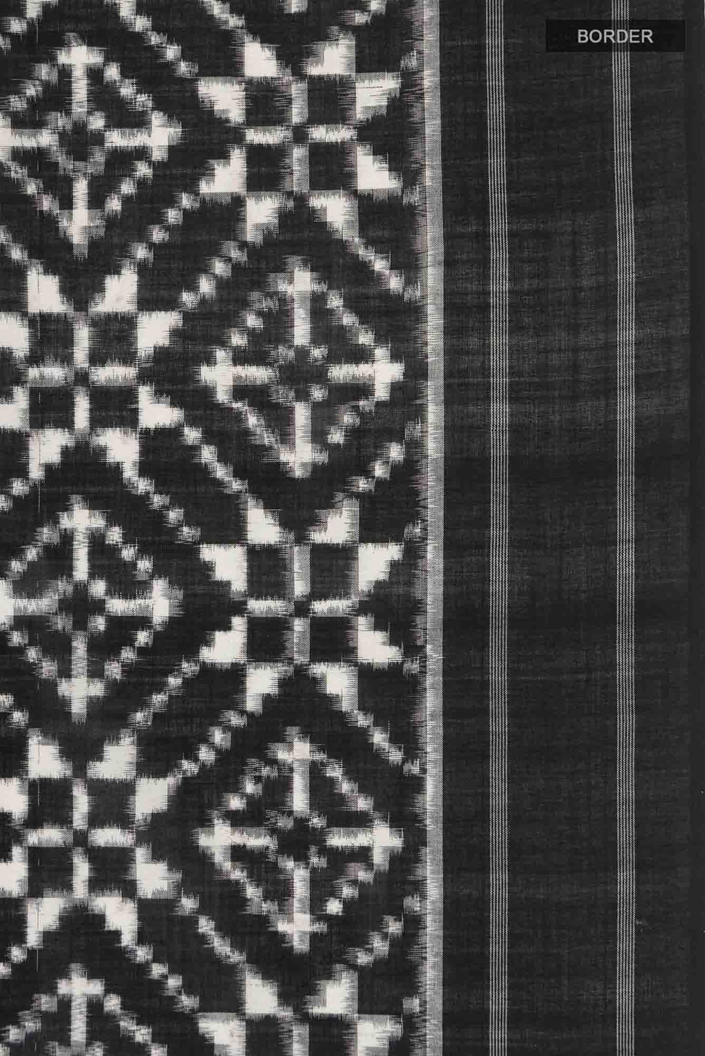 Black Pochampally Cotton Saree