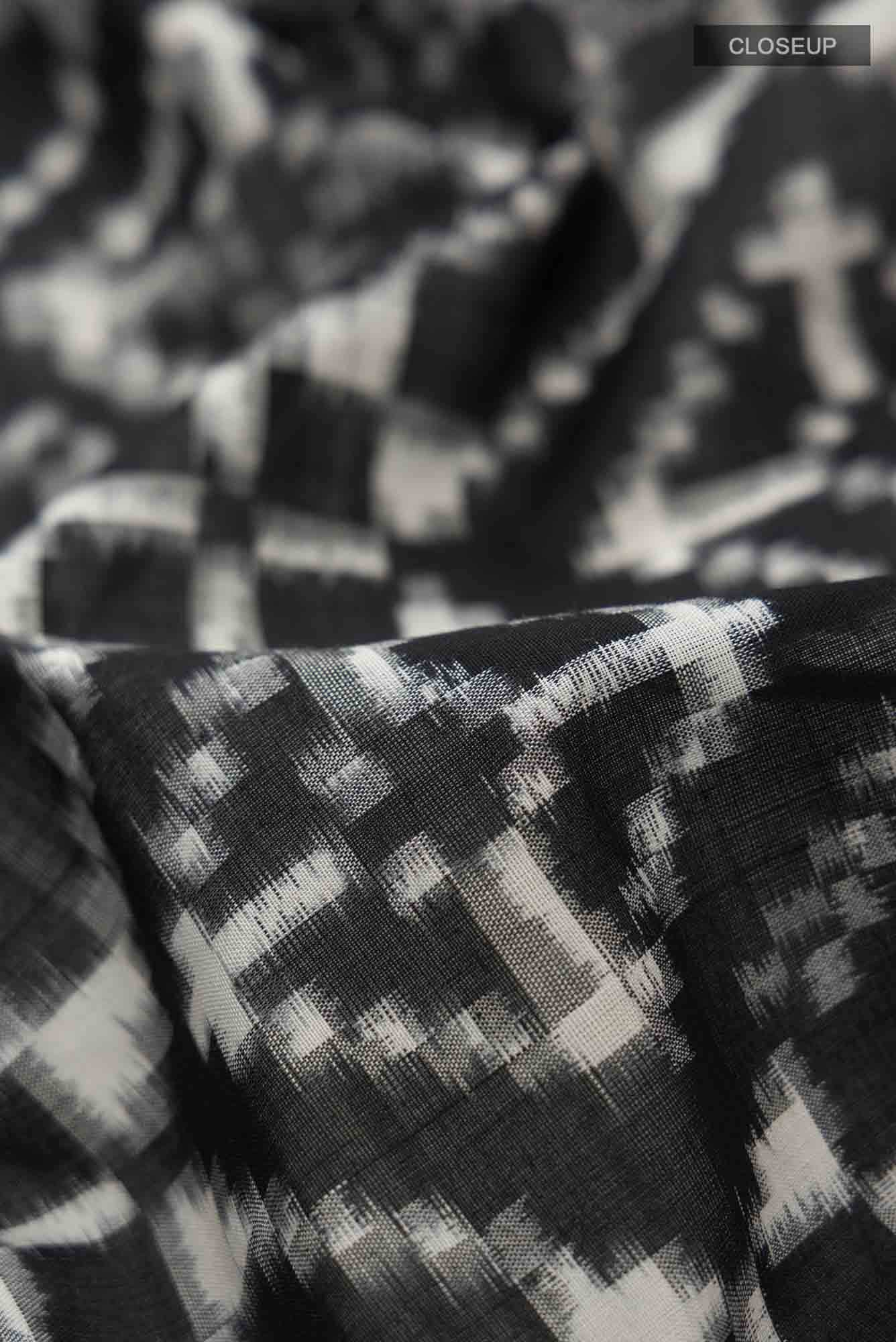 Black Pochampally Cotton Saree