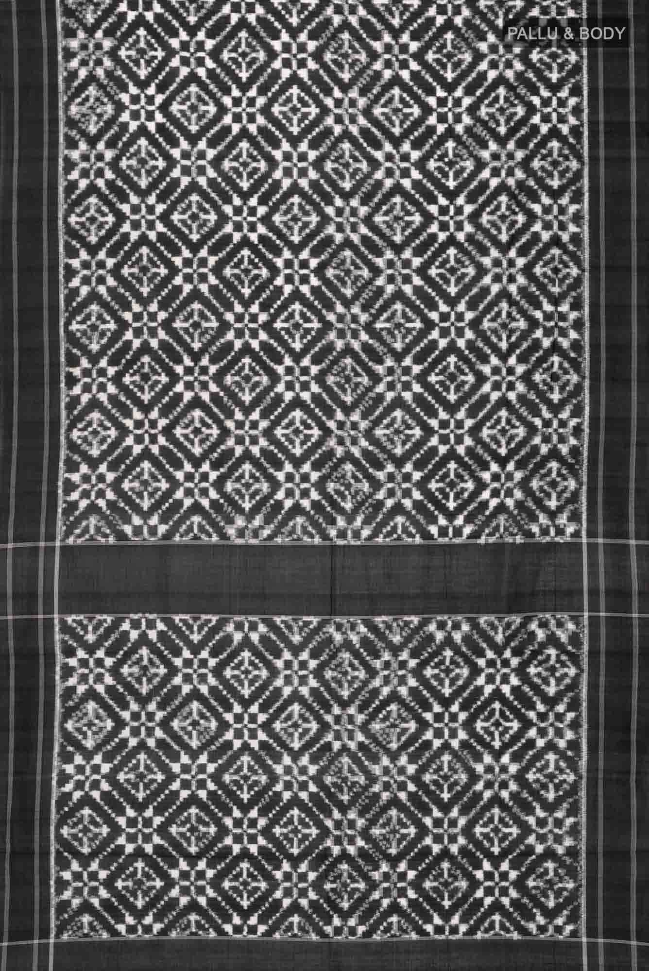 Black Pochampally Cotton Saree