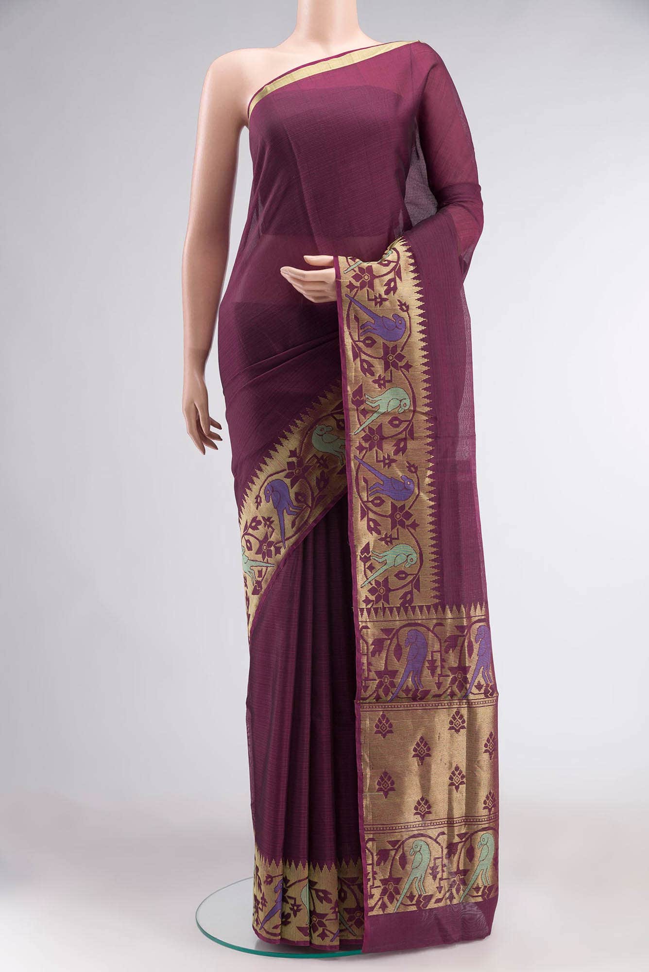 Mauve Silk Cotton Saree