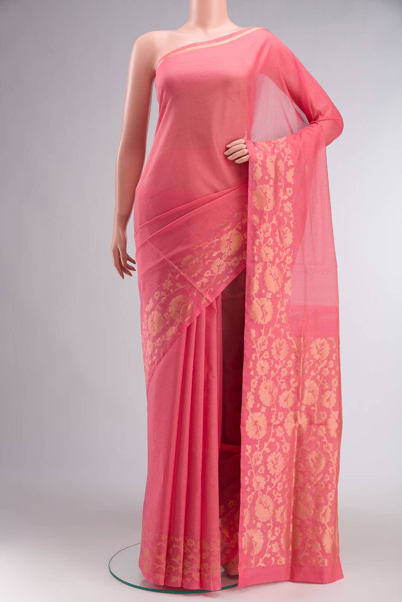 Pink Silk Cotton Saree