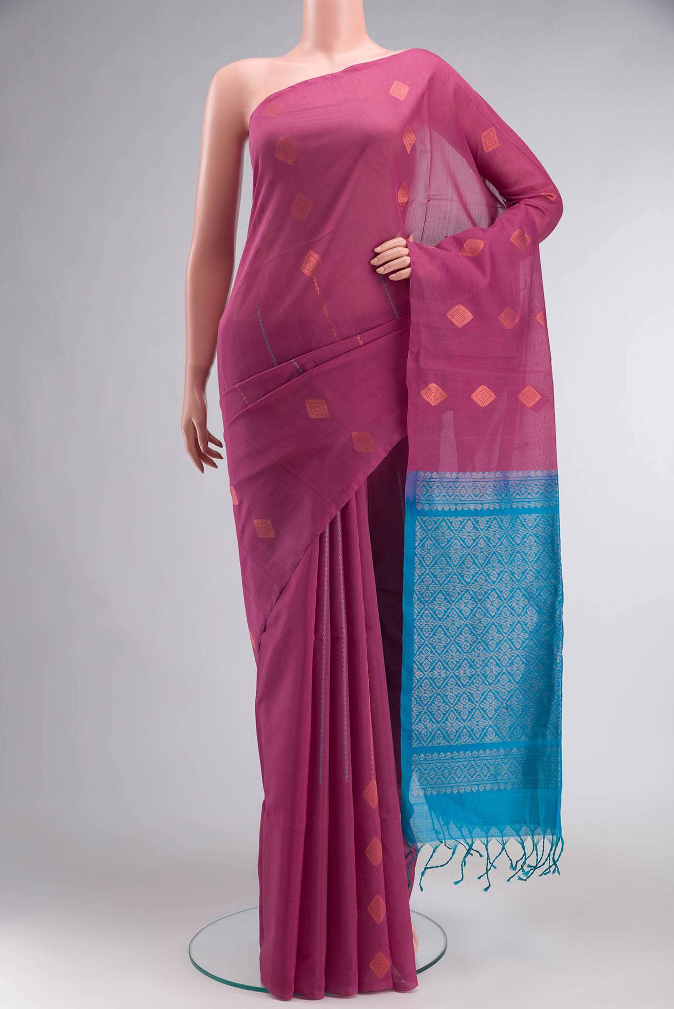 Pink Silk Cotton Saree