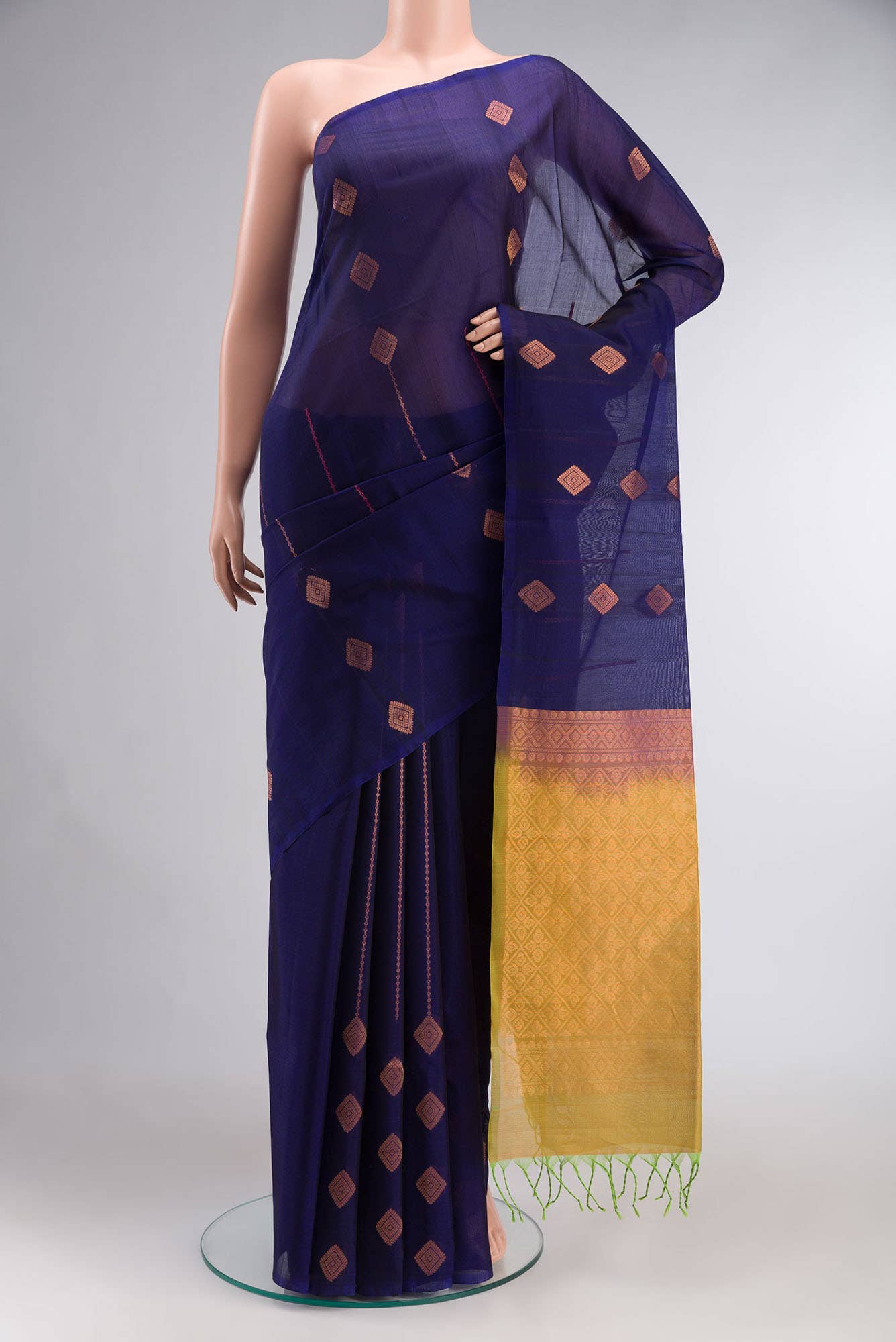 Blue Silk Cotton Saree