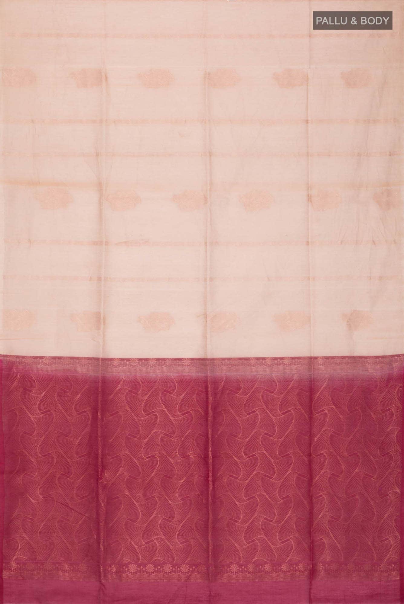 Beige Silk Cotton Saree