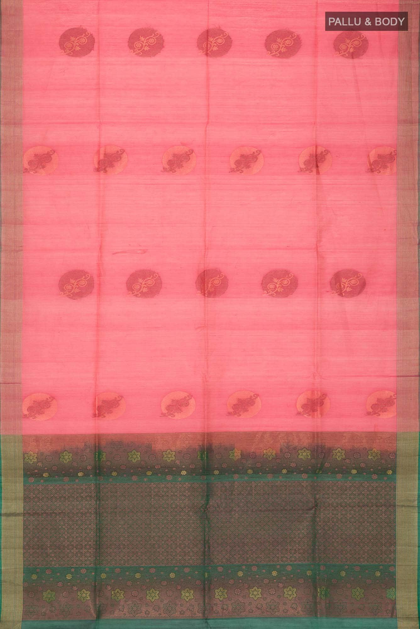 Orange with Pink Dual Tone Silk Cotton Saree
