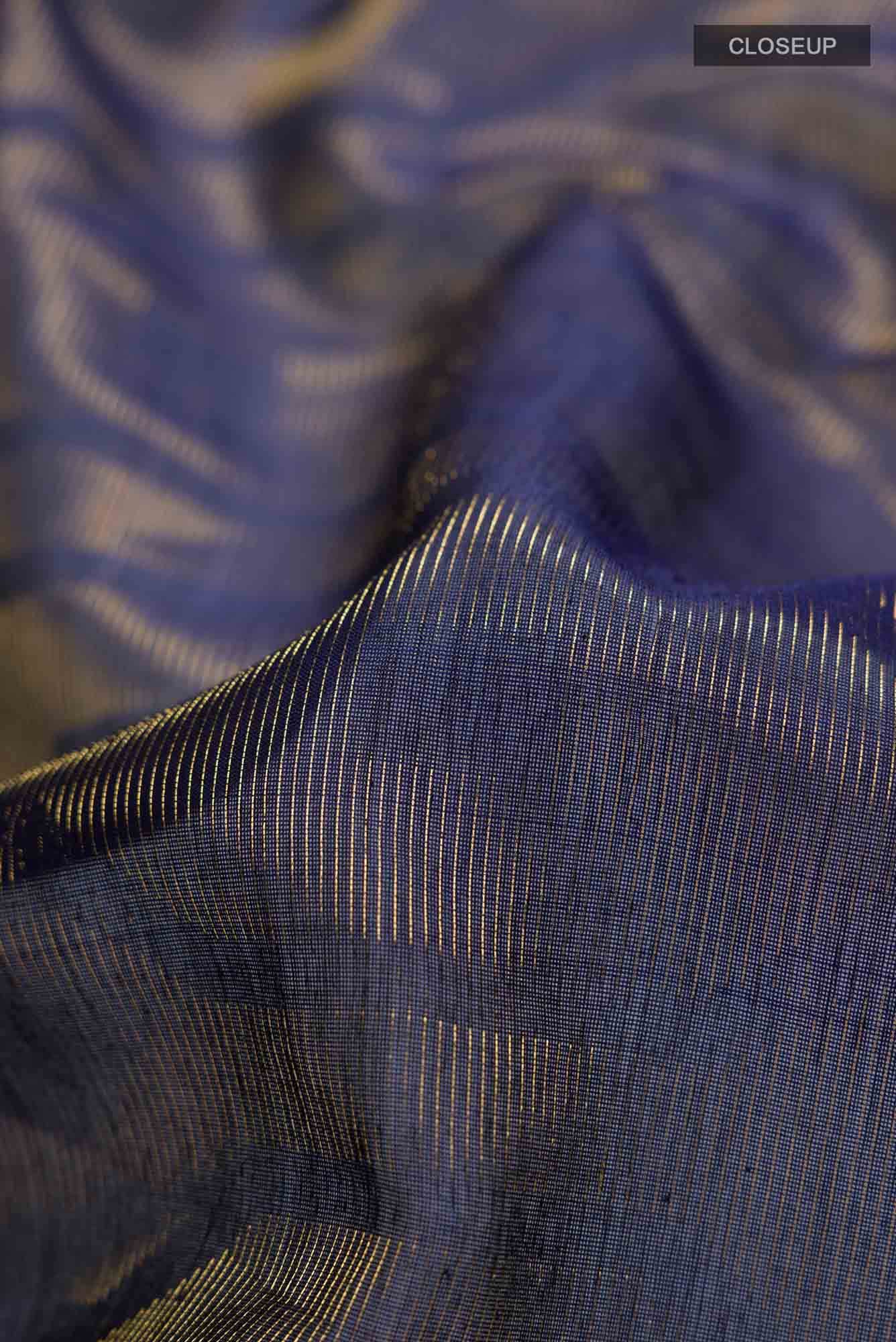 Navy Blue Silk Cotton Saree