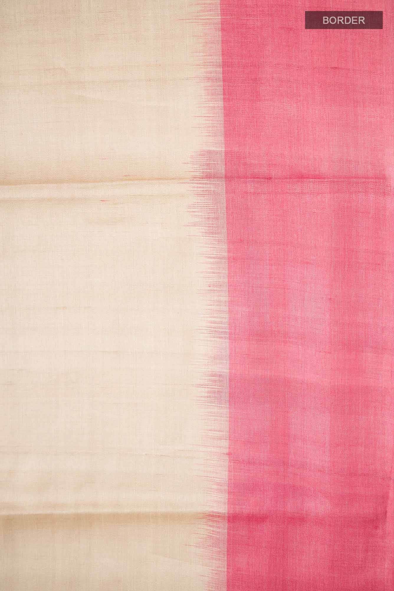 Beige Banarasi Tussar Silk Saree