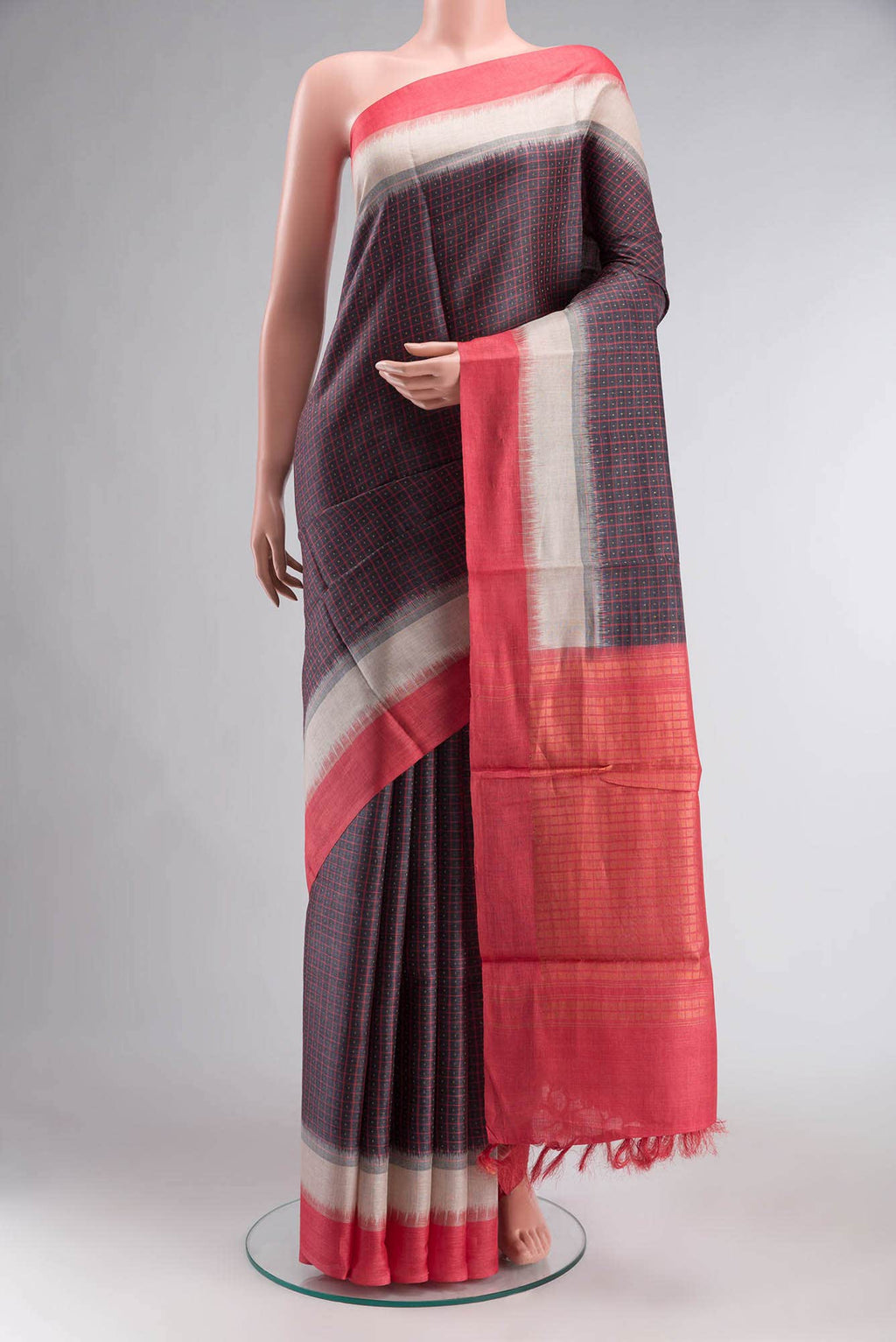 Blue Banarasi Tussar Silk Saree