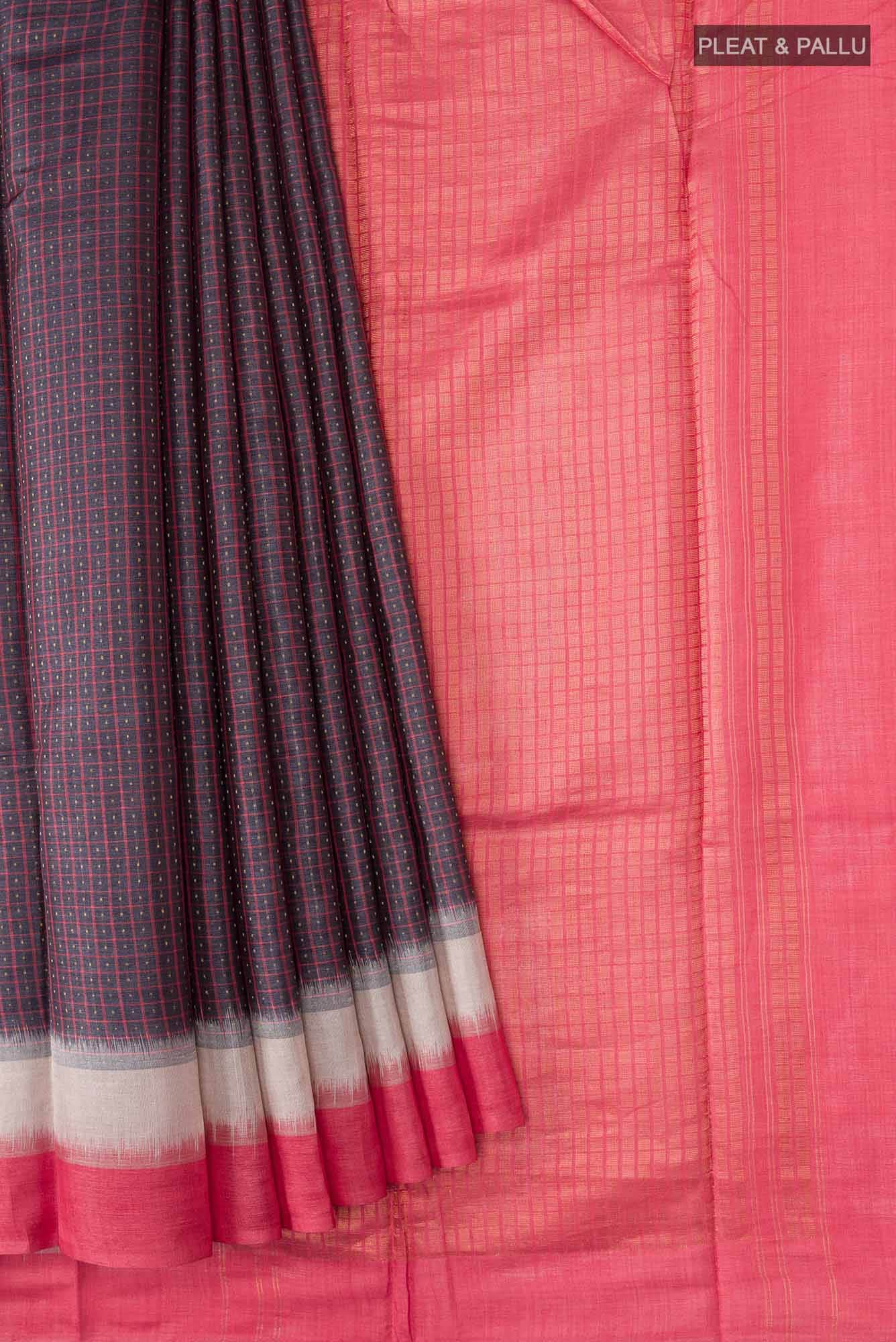 Blue Banarasi Tussar Silk Saree